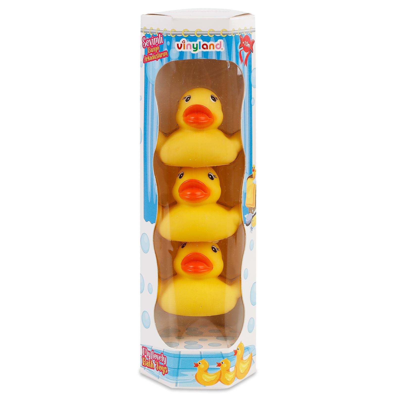 Vinyland Kutuda 3'lü Küçük Ördekler Banyo Oyuncakları Sarı