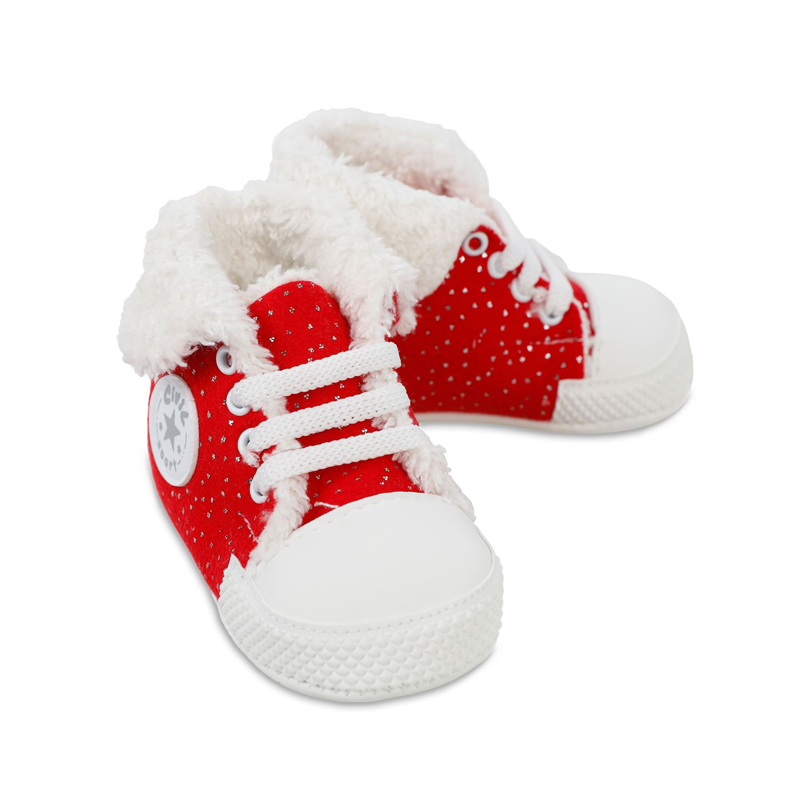 Civil Kız Bebek Patik Ayakkabı 17-19 Numara Kırmızı