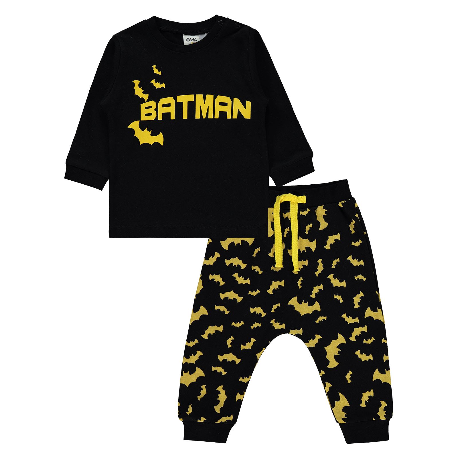 Batman Erkek Bebek Takım 6-18 Ay Siyah