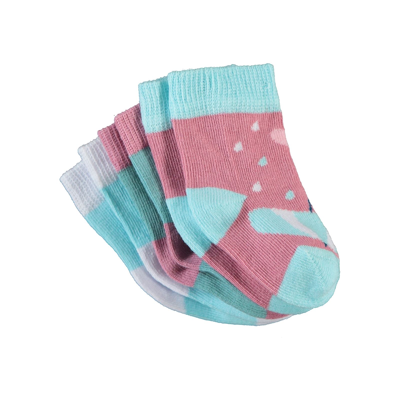 Civil Baby Kız Bebek 3'lü Çorap Set 6-18 Ay Pudra