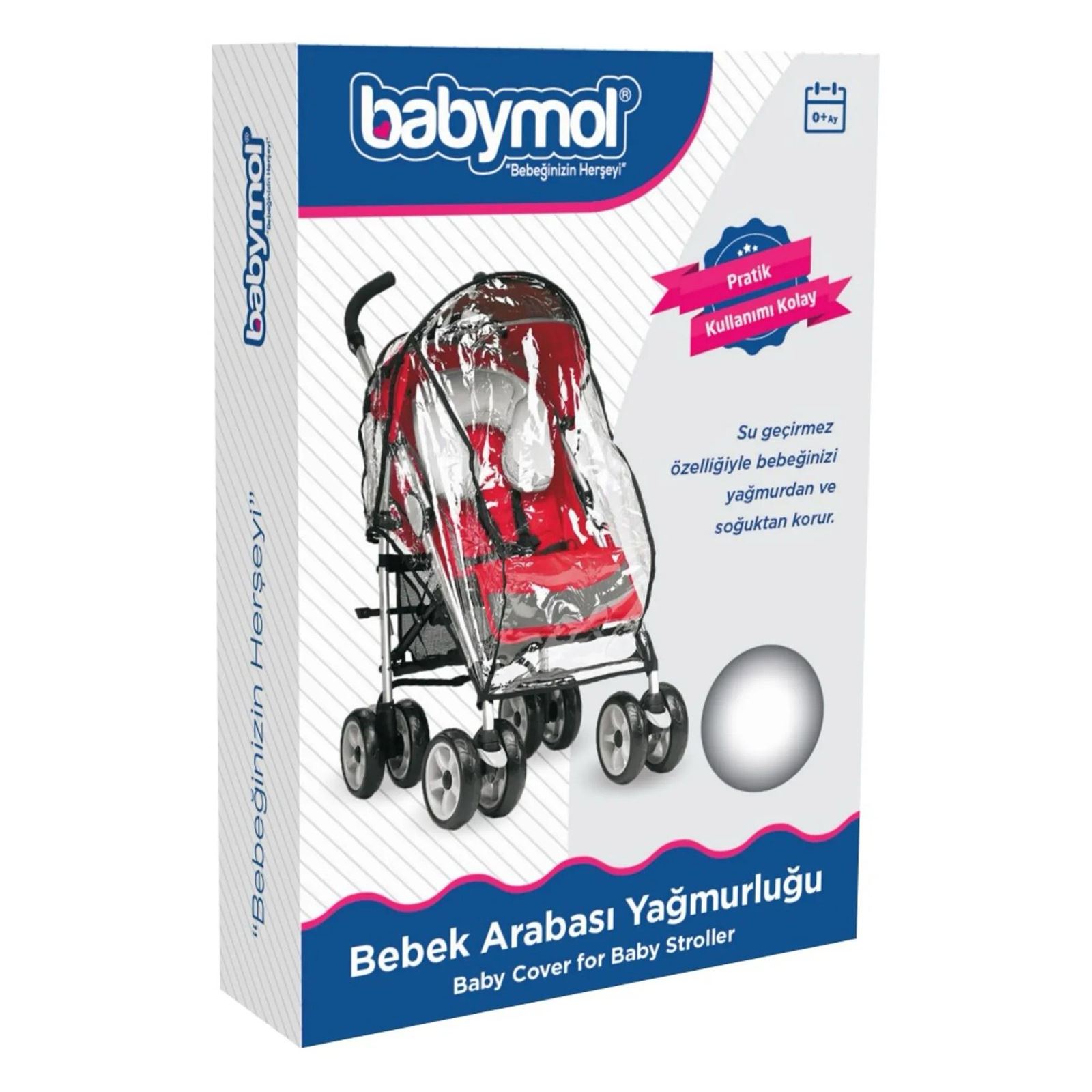Babymol Lüks Bebek Arabası Yağmurluğu Şeffaf