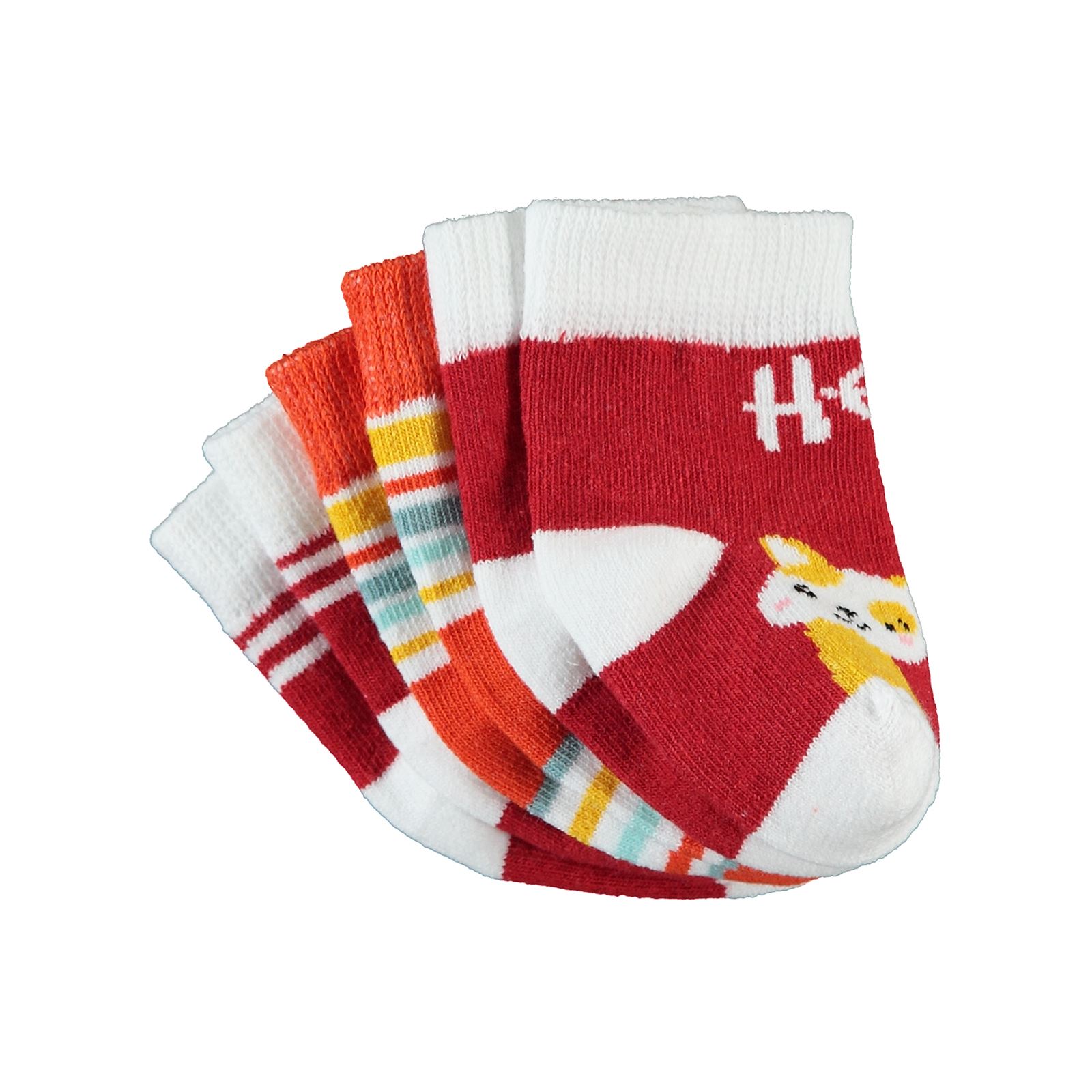 Civil Baby Erkek Bebek 3'lü Çorap Set 6-18 Ay Kırmızı