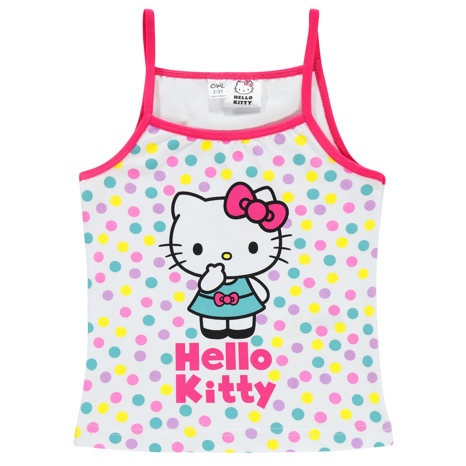 Hello Kitty Kız Çocuk 2'li Atlet Set 2-10 Yaş Beyaz