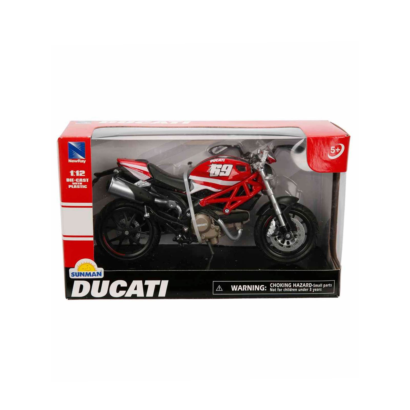 Newray 1:12 Ducati Monster 796 N.69 Model Motor Kırmızı