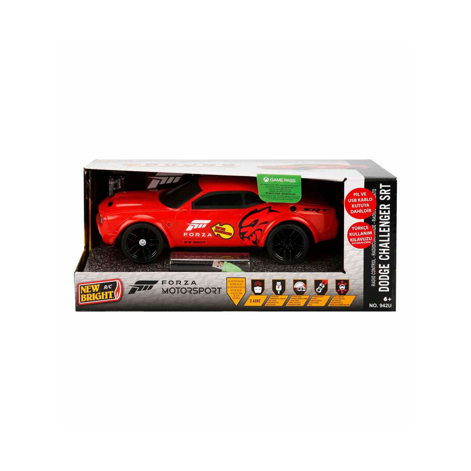 New Brıght 1:16 Forza Motorsport Sesli ve Işıklı Uzaktan Kumandalı USB Sarjlı Araba Kırmızı