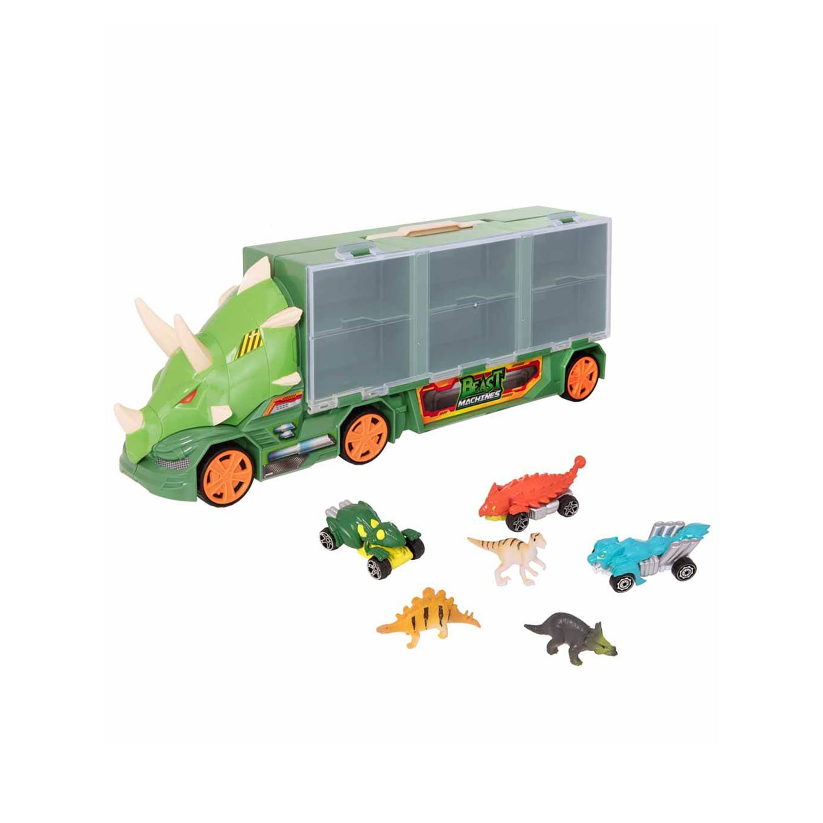 Teamsterz Dino Transporter 3 Araçlı 3 Dinozorlu Oyun Seti Yeşil