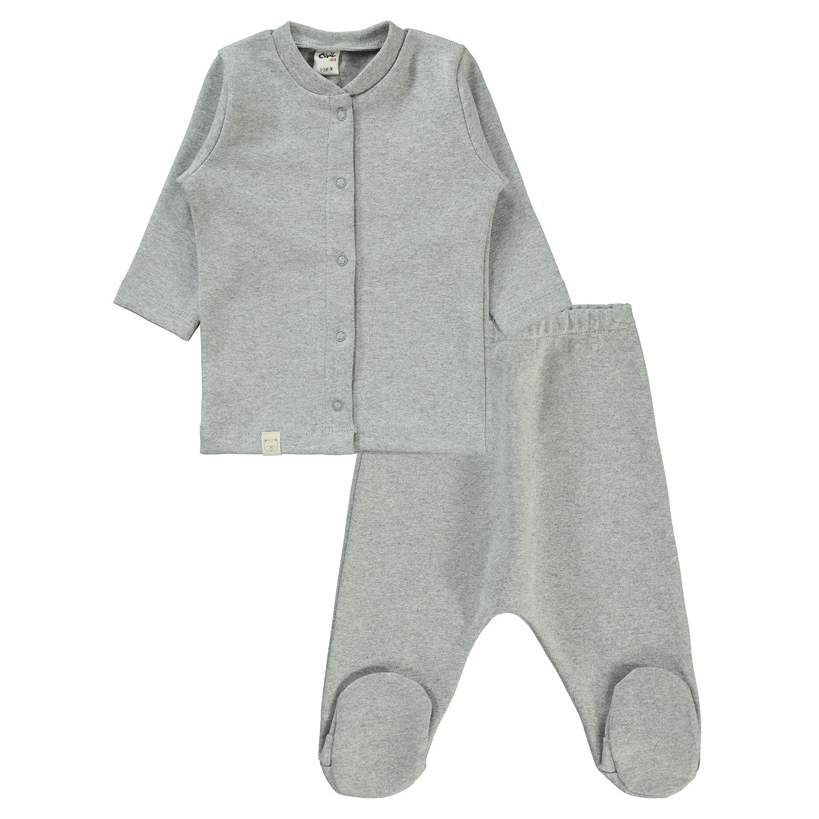 Civil Baby Bebek Pijama Takımı 1-6 Ay Gri