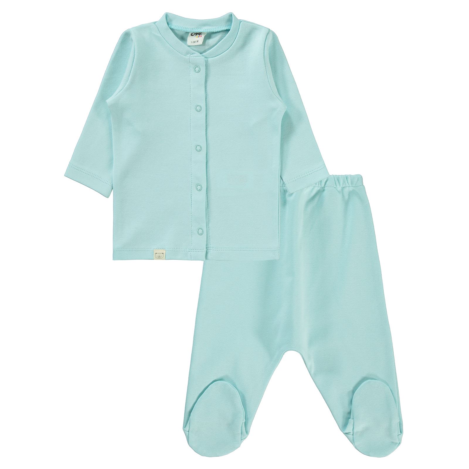 Civil Baby Bebek Pijama Takımı 1-6 Ay Bebe Mavi