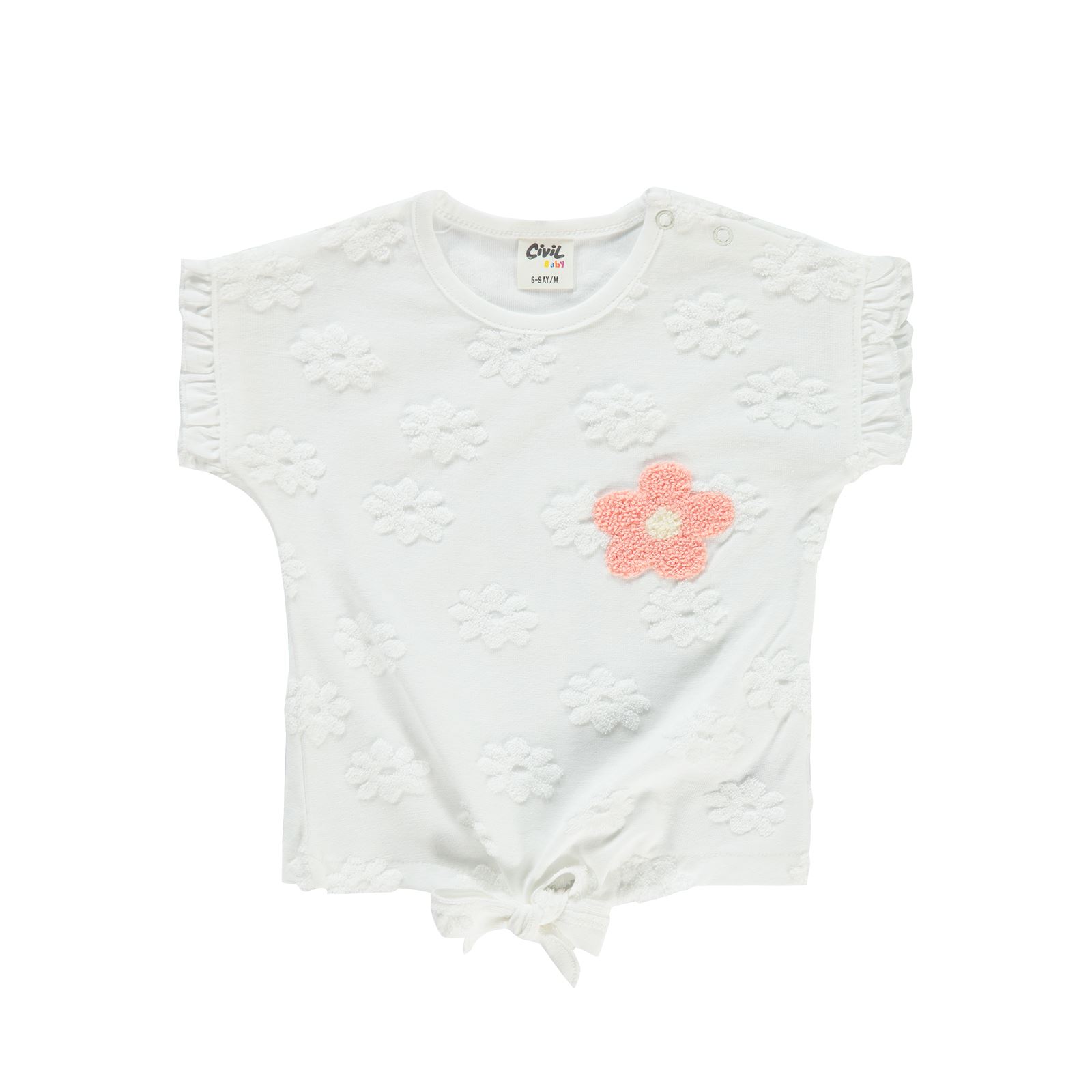 Civil Baby Kız Bebek Tişört 6-18 Ay Ekru