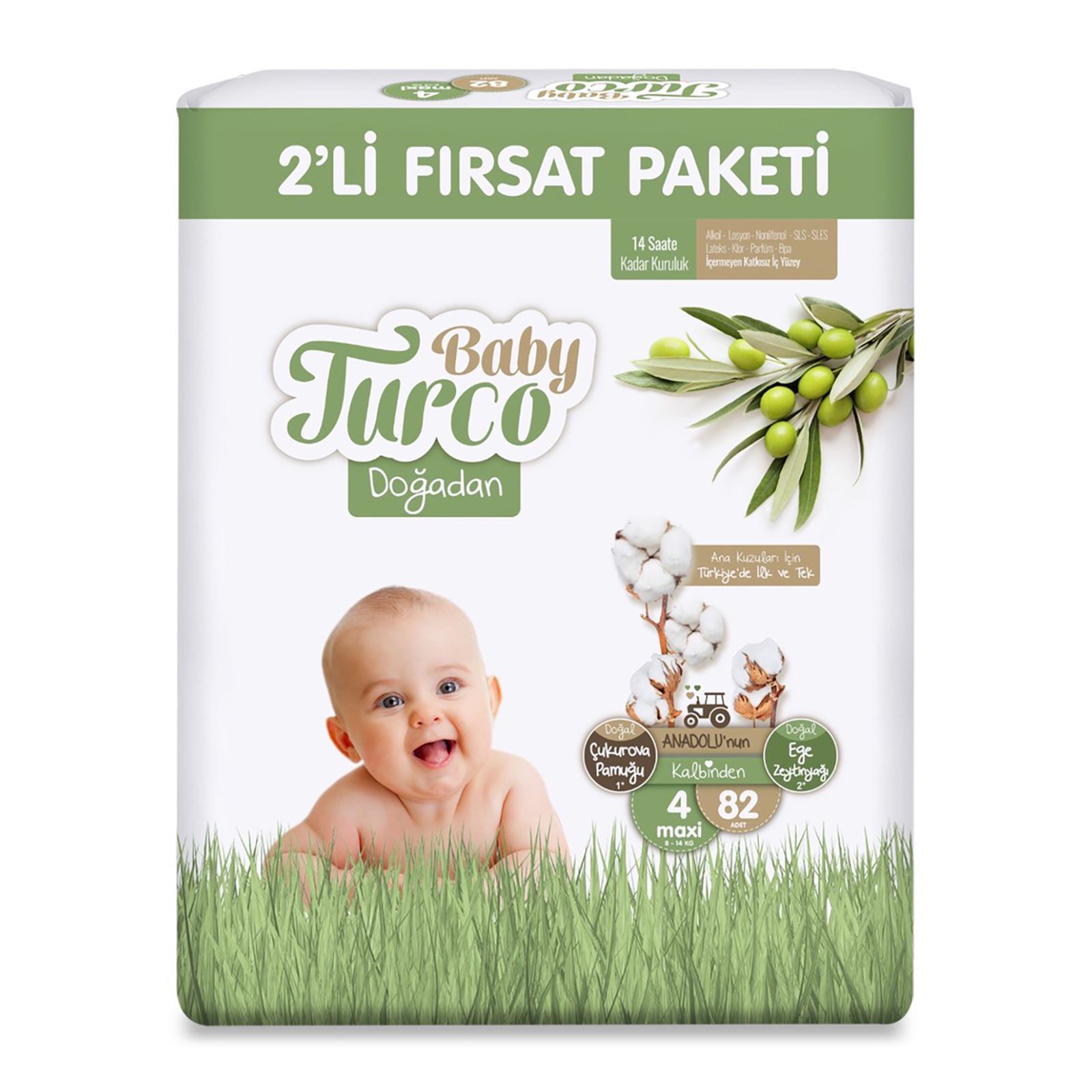 Baby Turco Doğadan Fırsat Paketi 4 Maxi Numara 82 Adet