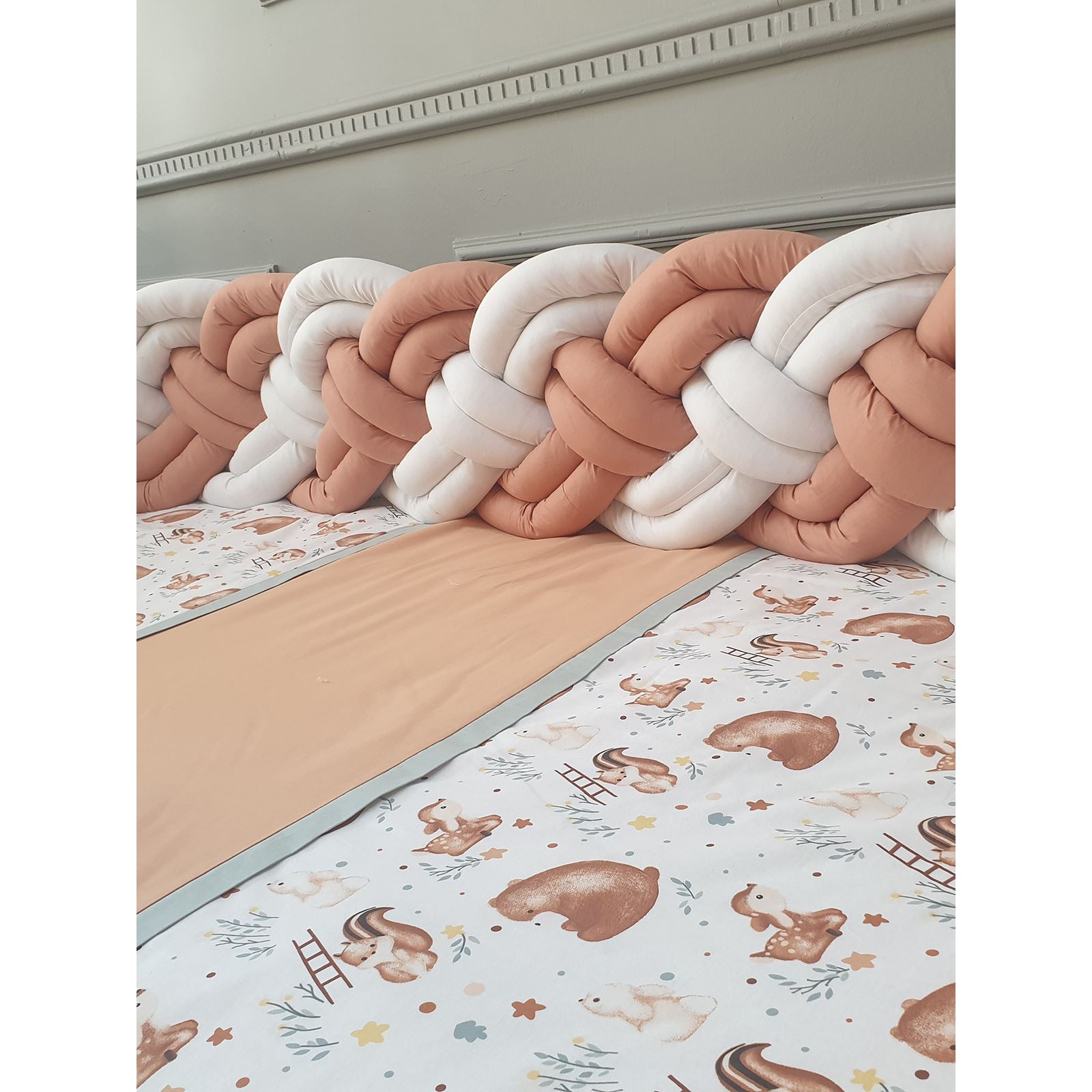 Yuar Baby 8’li Örgü Montessori Uyku Seti Tarçın 90x190 cm