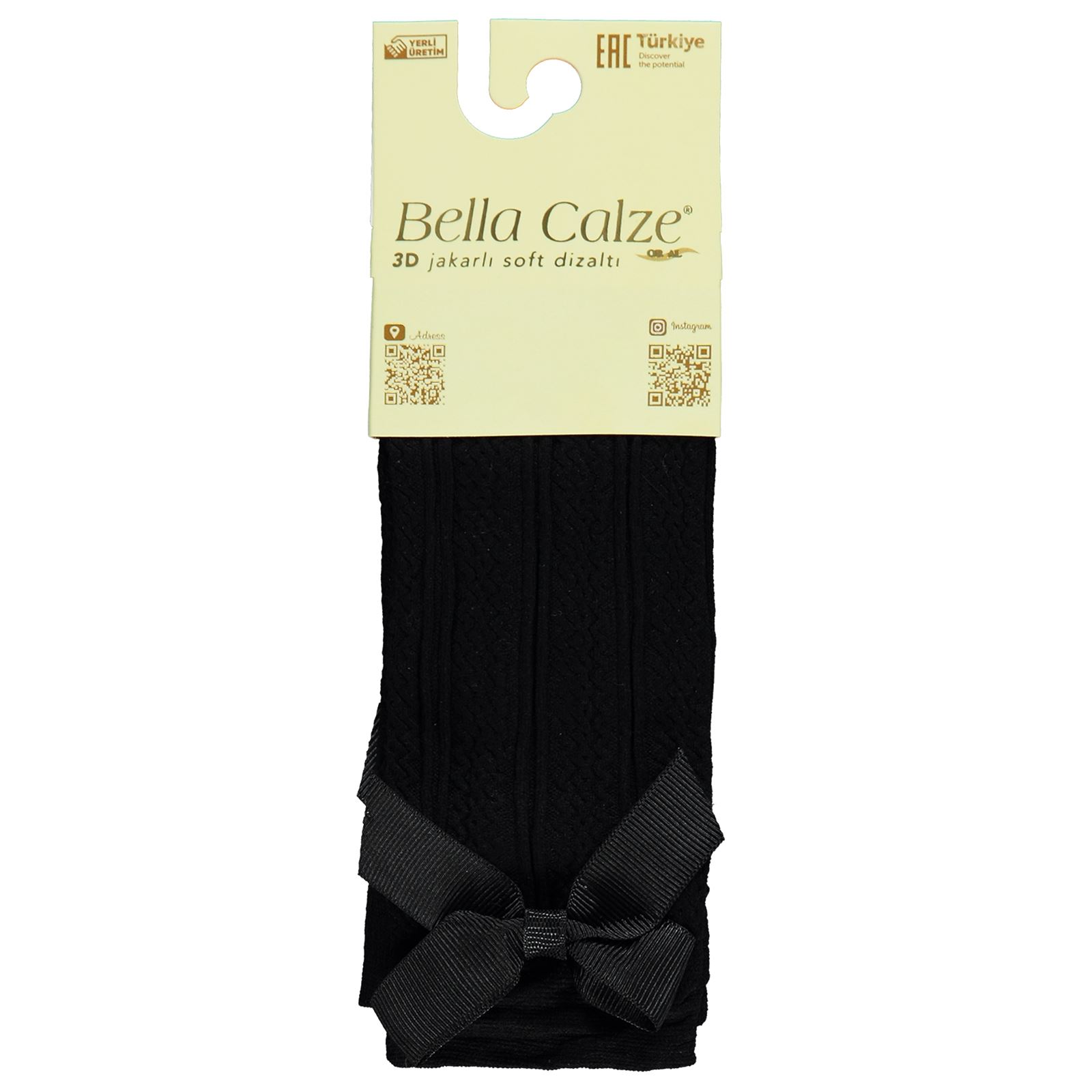 Bella Calze Kız Çocuk Dizaltı Çorap 2-12 Yaş  Siyah