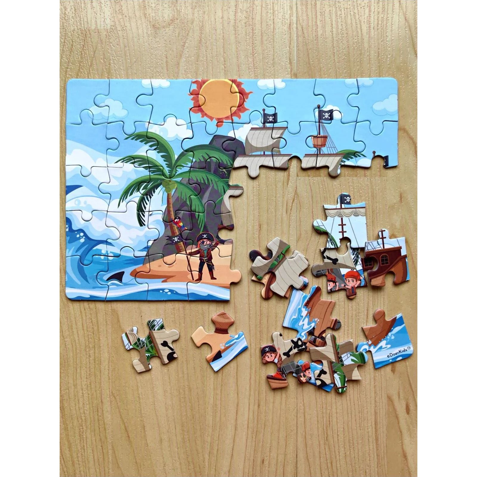 Doer Kids Korsanlar Mini Puzzle 40 Parça Renkli