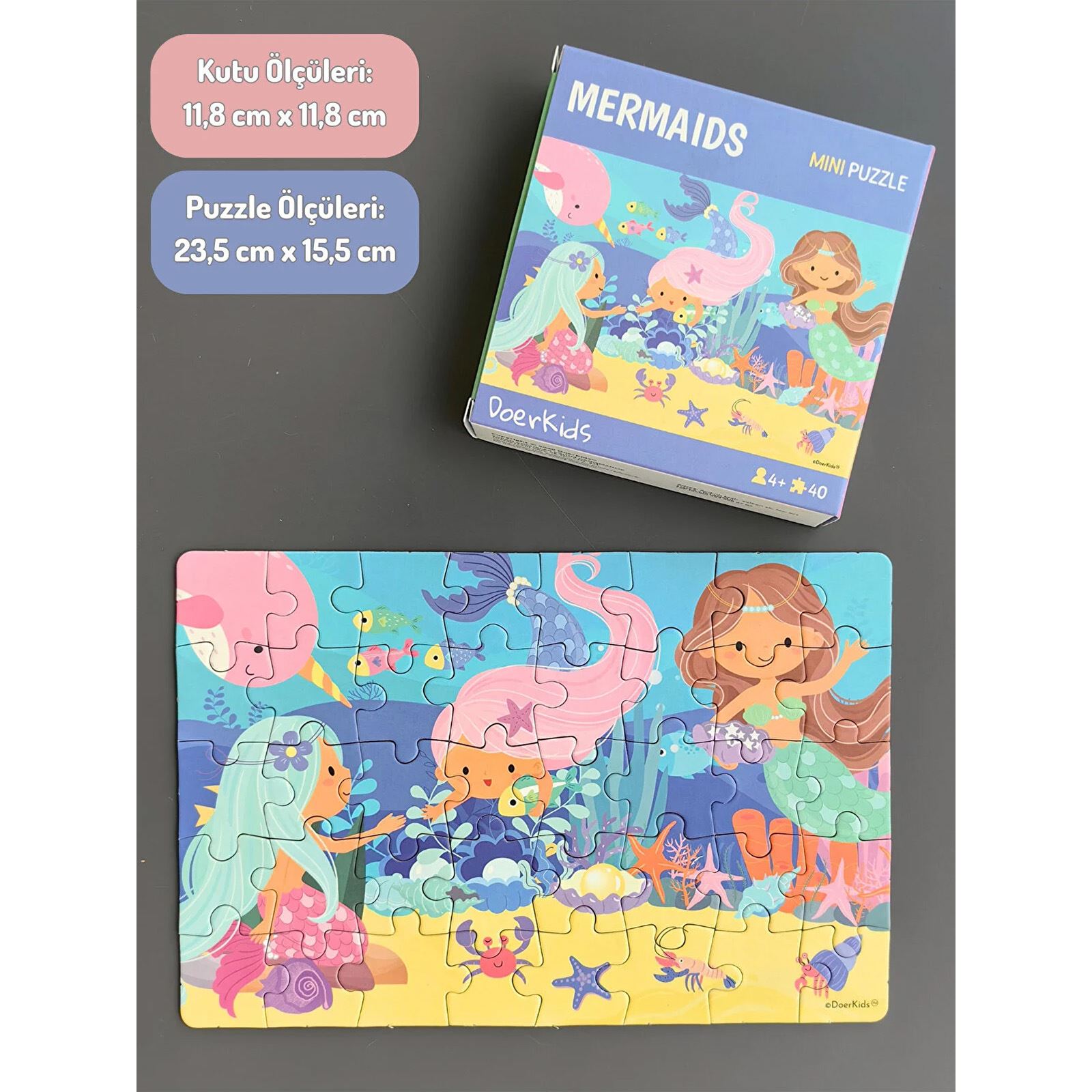 Doer Kids Deniz Kızı Mini Puzzle 40 Parça Renkli