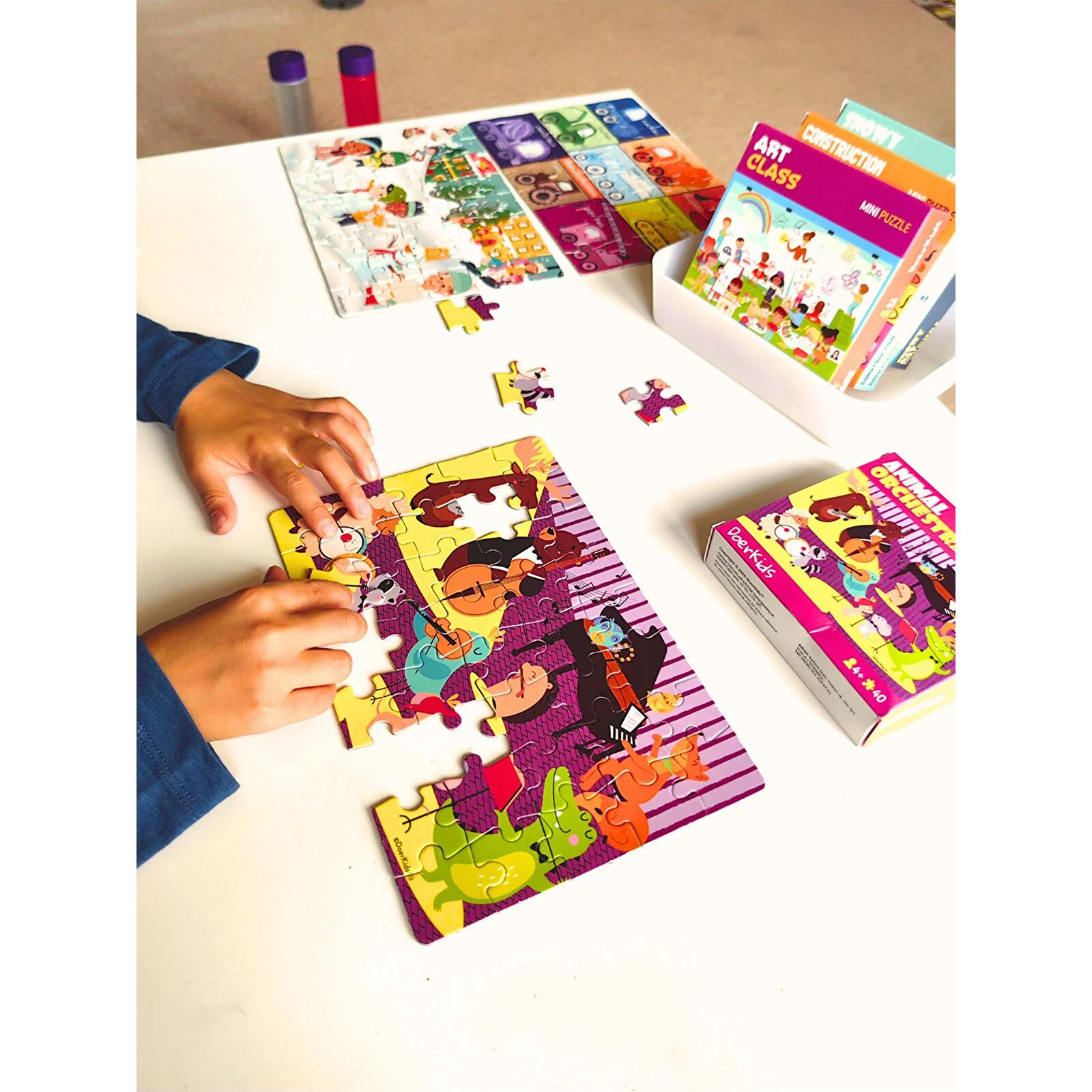 Doer Kids Hayvan Orkestrası Mini Puzzle 40 Parça Renkli