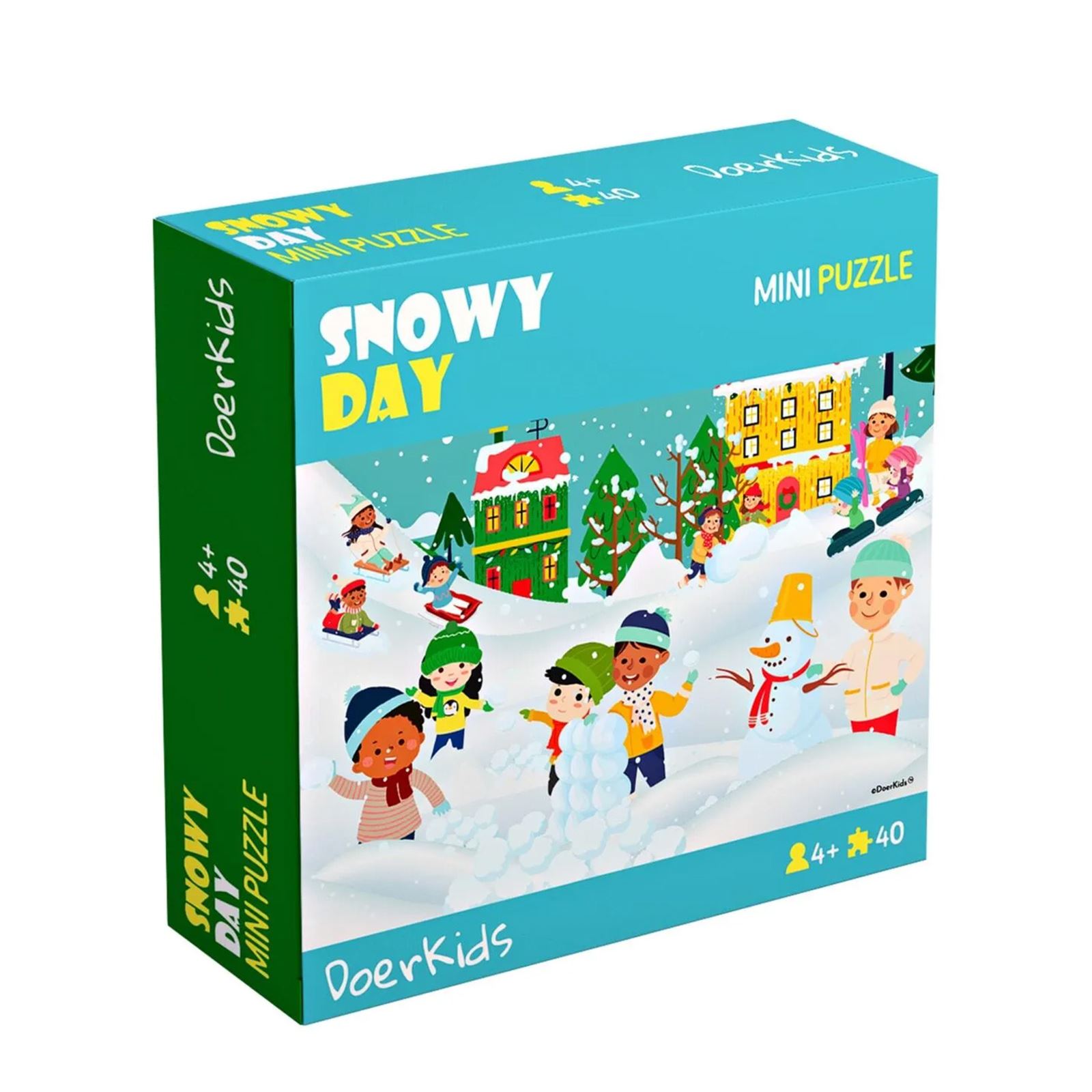 Doer Kids Karlı Gün Mini Puzzle 40 Parça Renkli