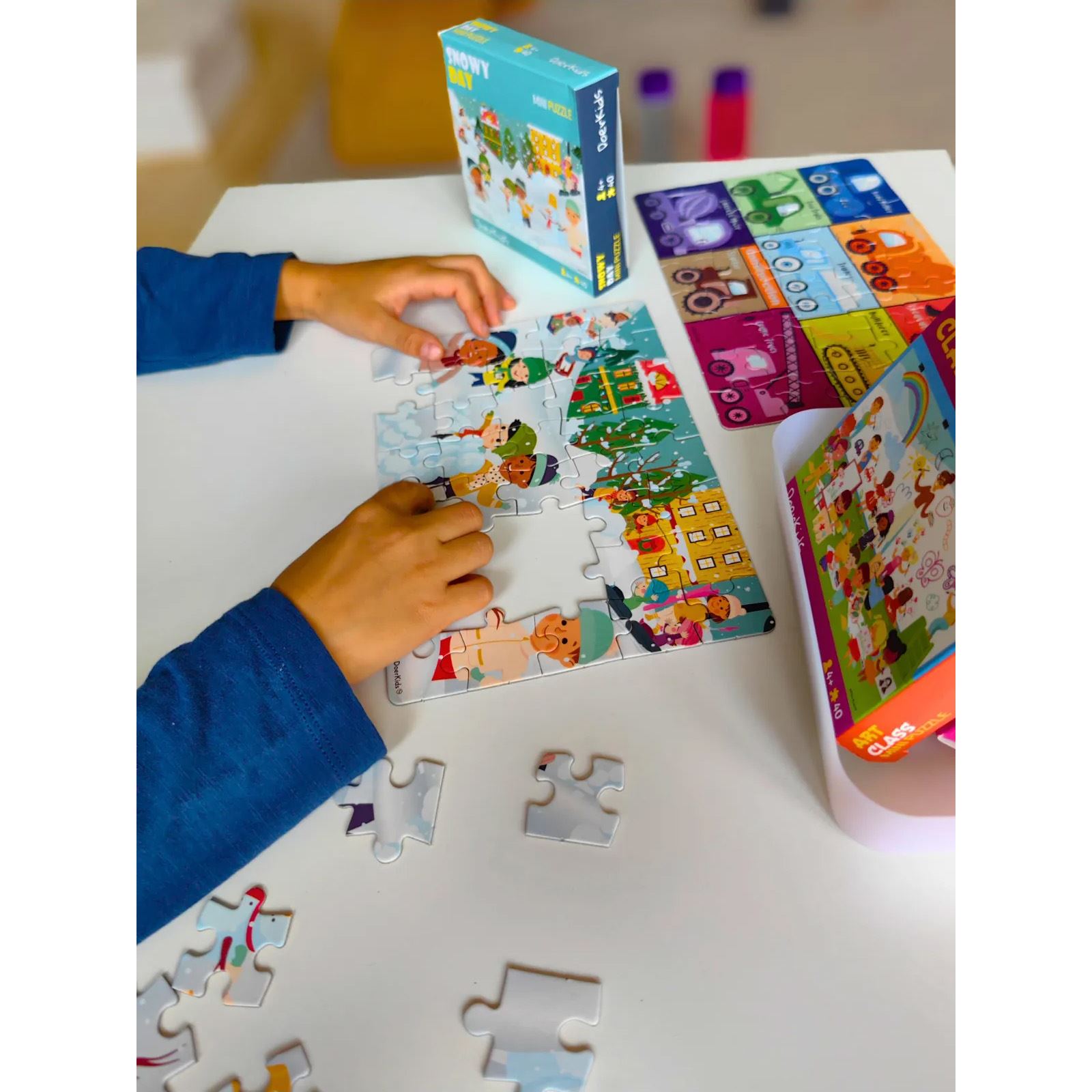 Doer Kids Karlı Gün Mini Puzzle 40 Parça Renkli