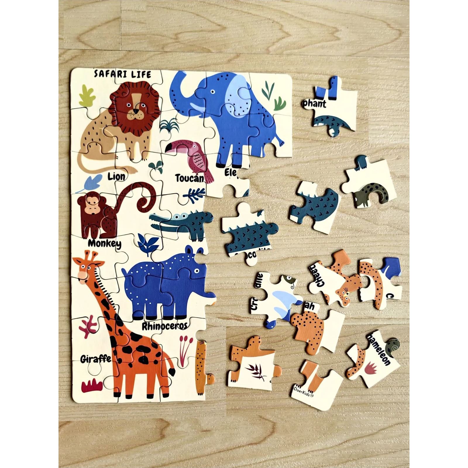 Doer Kids Safari Vahşi Hayvanlar Mini Puzzle 40 Parça