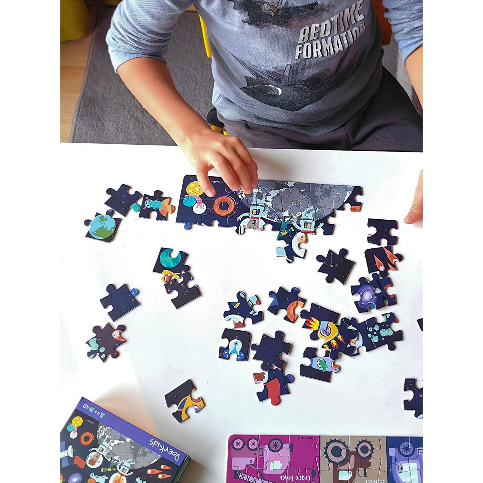 Doer Kids Uzay Boşluğu Mini Puzzle 40 Parça Renkli