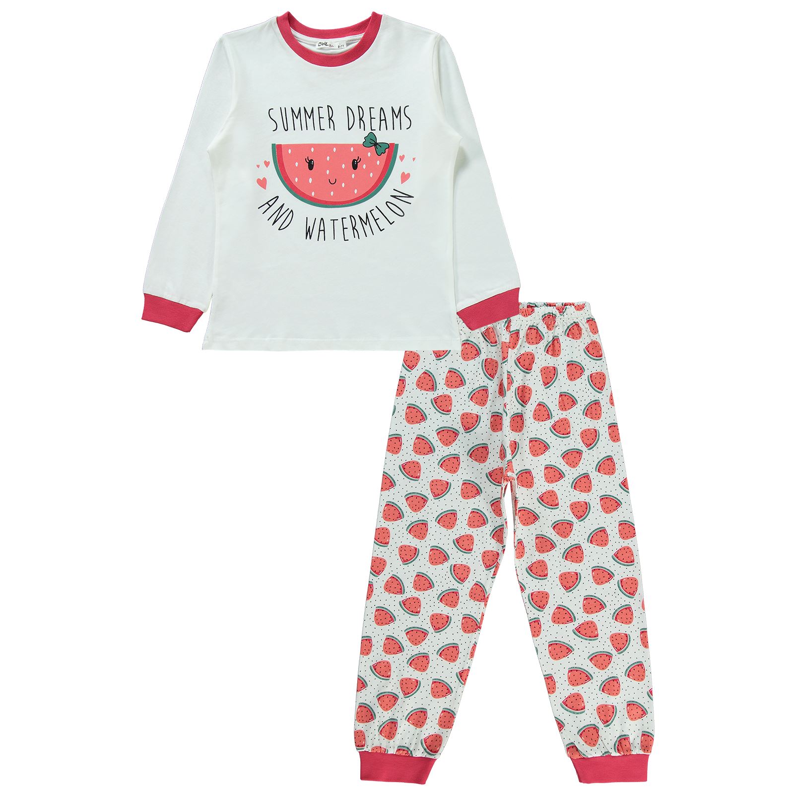 Civil Girls Kız Çocuk Pijama Takımı 6-9 Yaş  Ekru