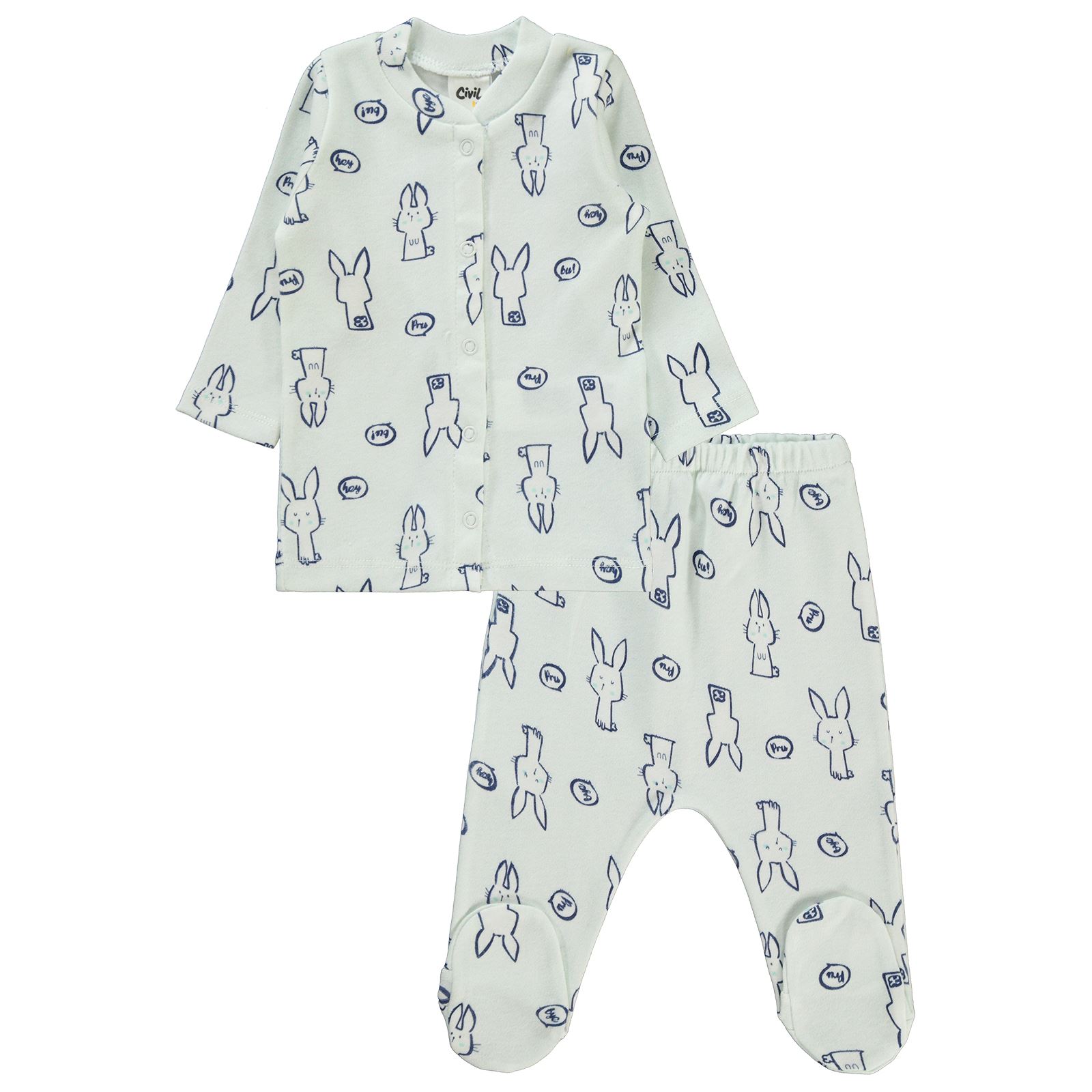 Civil Baby Kız Bebek Pijama Takımı 1-6 Ay Mint