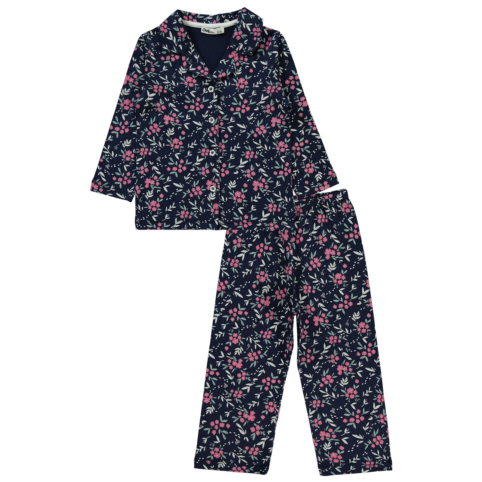 Civil Girls Kız Çocuk Pijama Takımı 2-5 Yaş Lacivert