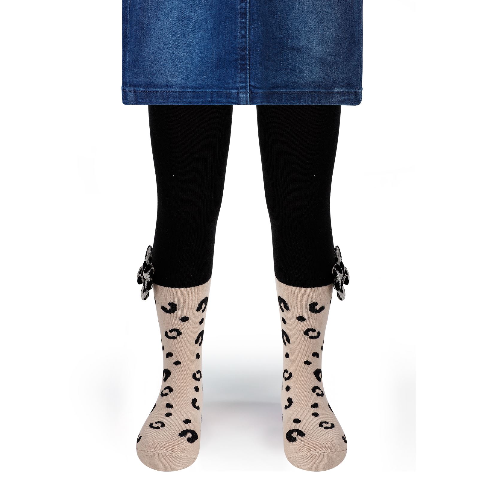 Katamino Kız Çocuk Taçlı Külotlu Çorap 3-9 Yaş Bej
