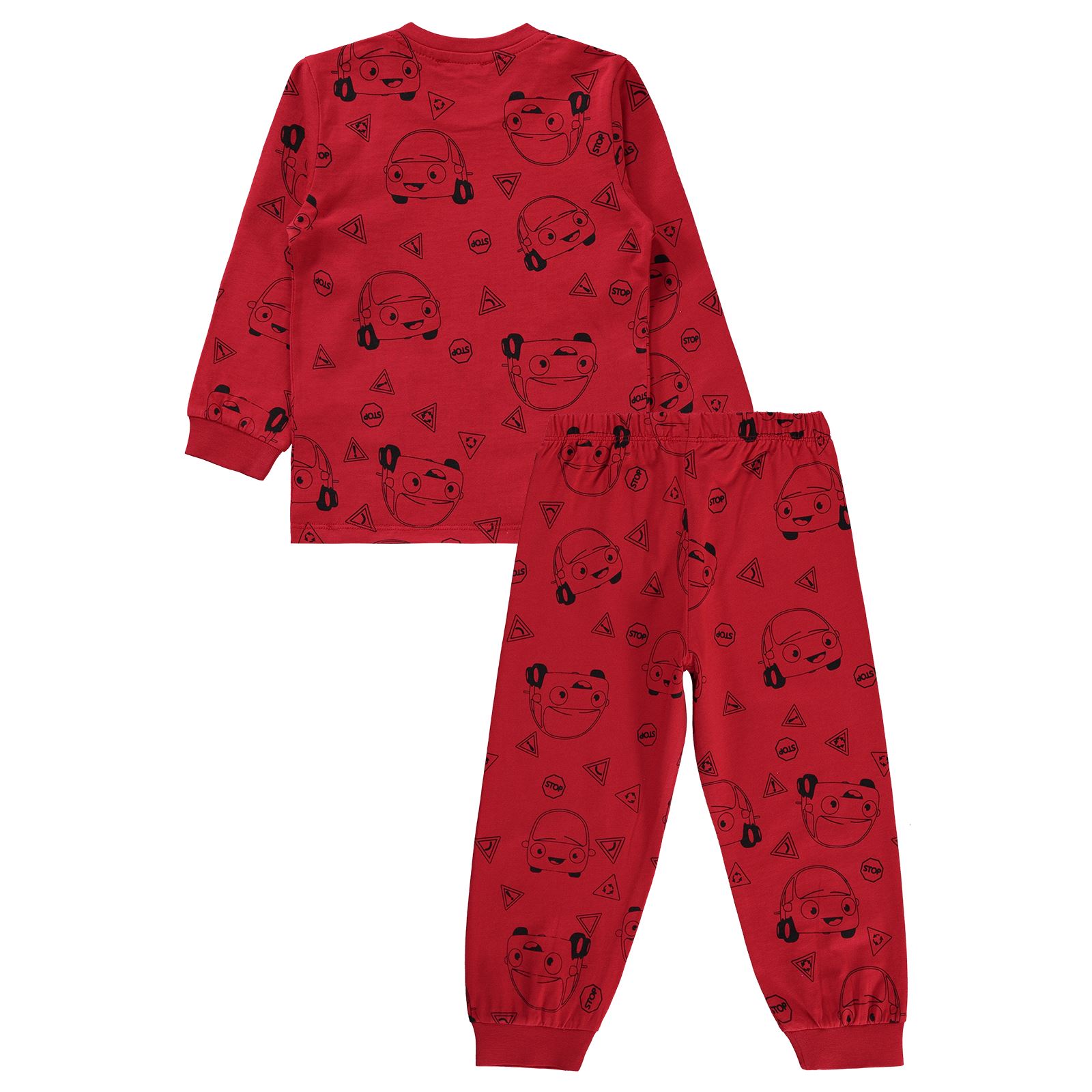 Kukuli Erkek Çocuk Pijama Takımı 2-5 Yaş Kırmızı