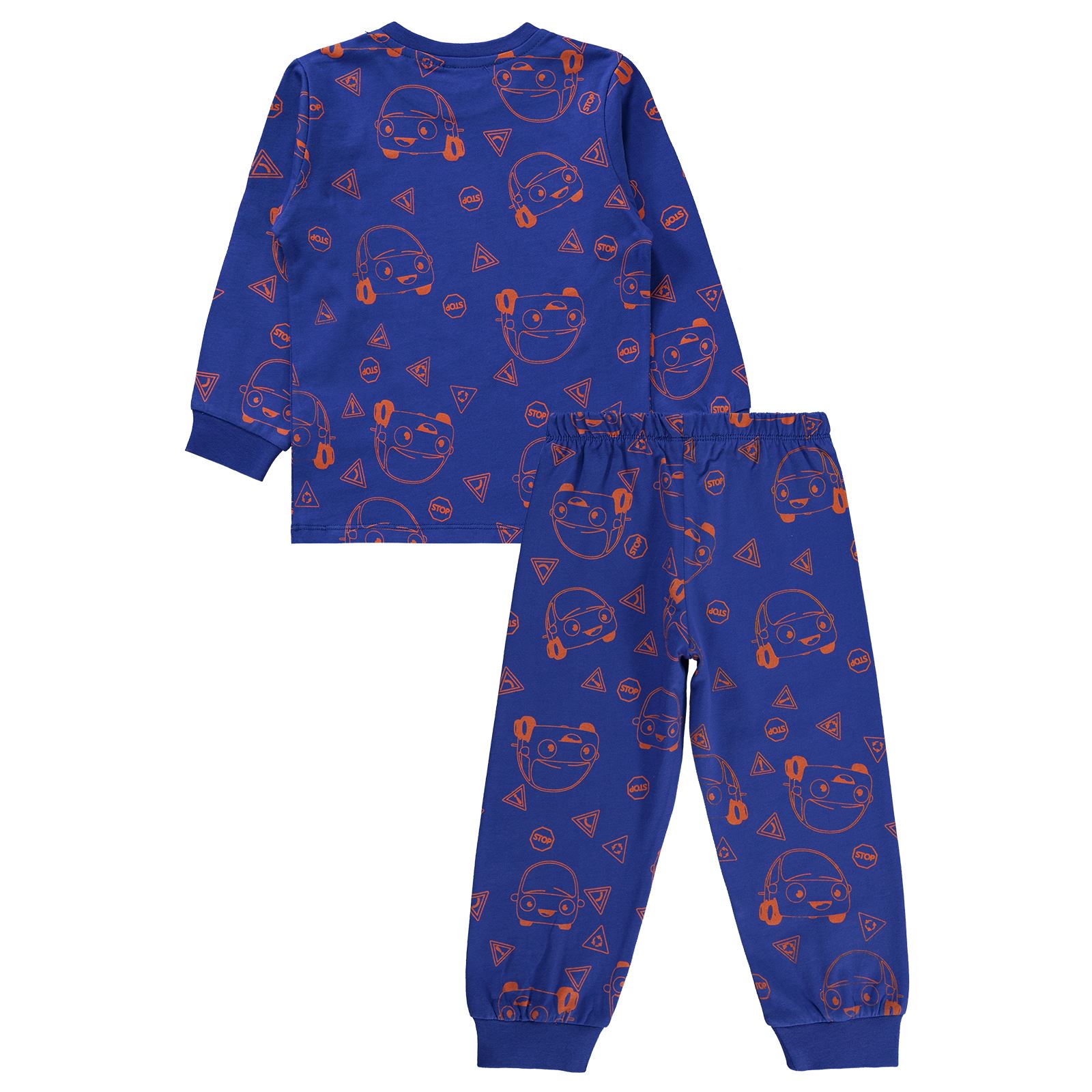 Kukuli Erkek Çocuk Pijama Takımı 2-5 Yaş Saks Mavisi