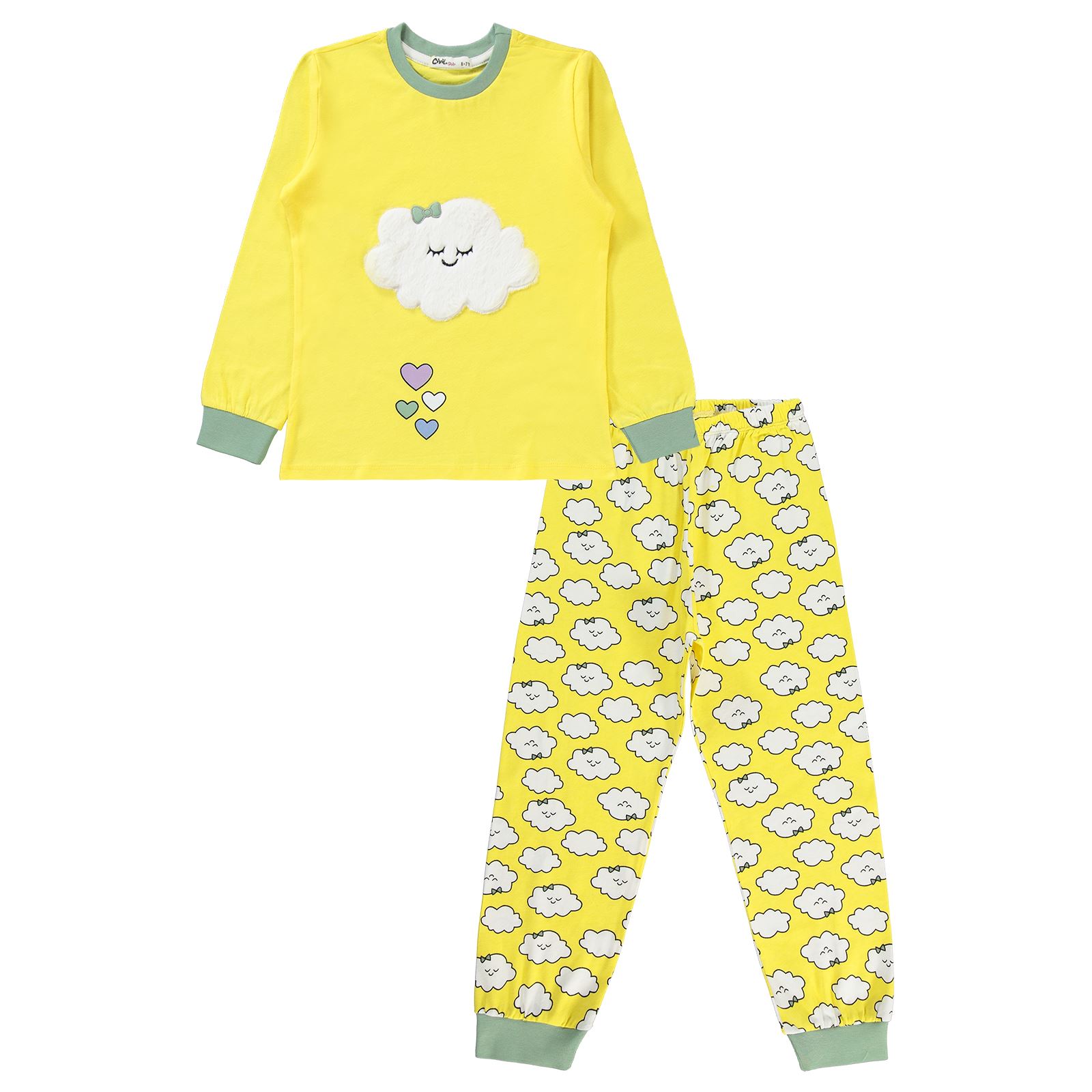 Civil Girls Kız Çocuk Pijama Takımı 10-13 Yaş Sarı