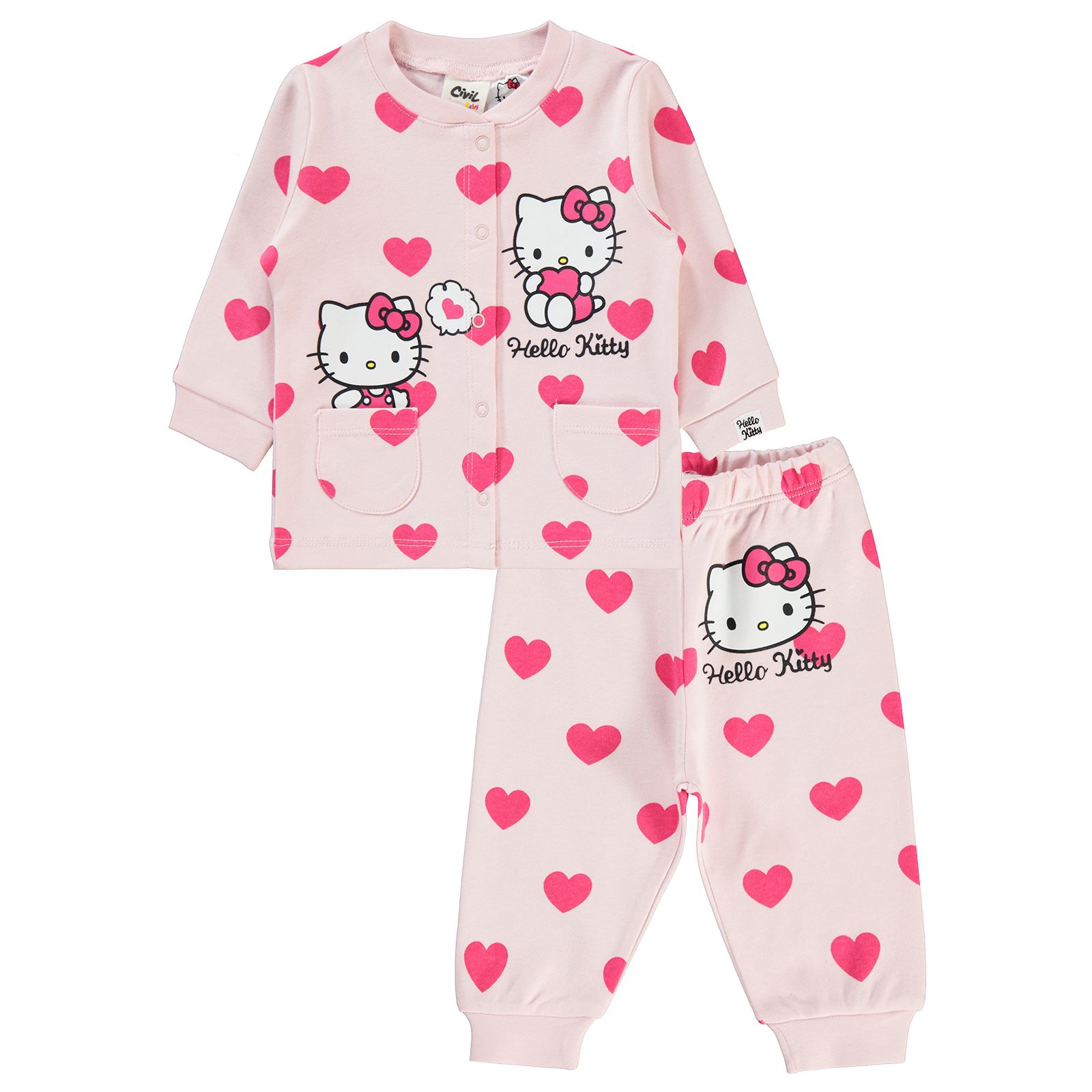 Hello Kitty  Kız Bebek Pijama Takımı 3-12 Ay Açık Pembe