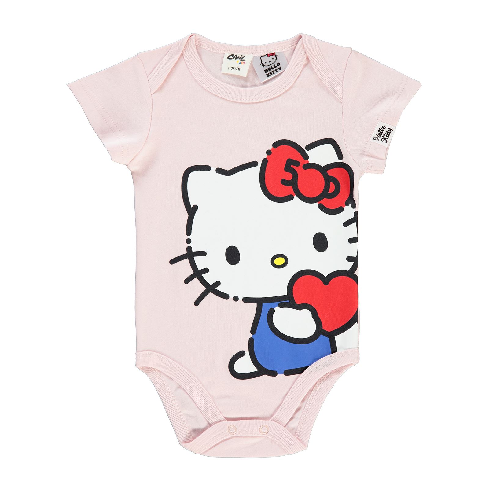 Hello Kitty  Kız Bebek Çıtçıtlı Badi 1-8 Ay Açık Pembe