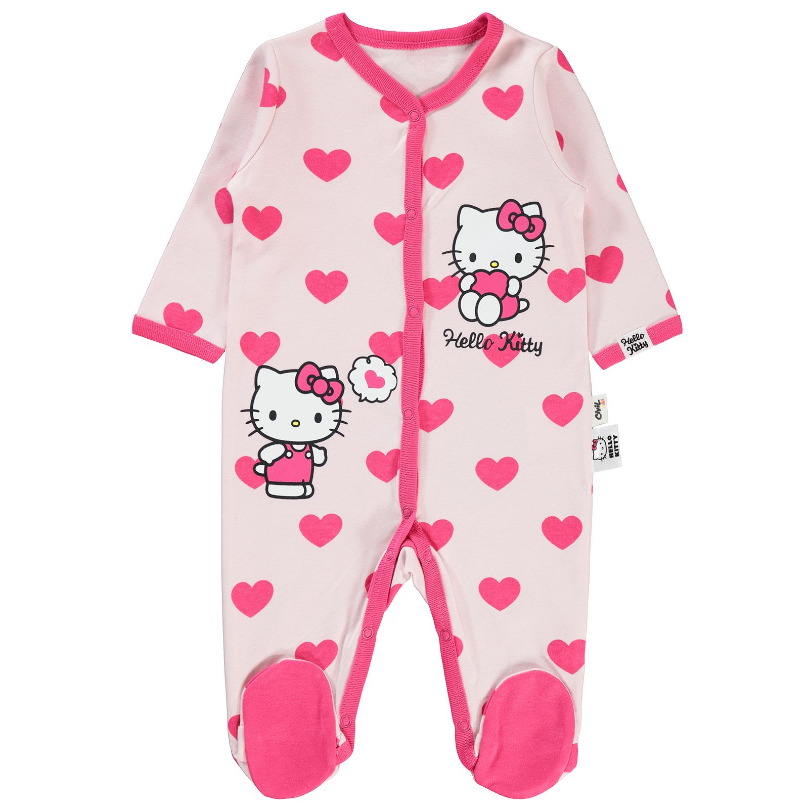 Hello Kitty Kız Bebek Tulum 1-6 Ay Açık Pembe