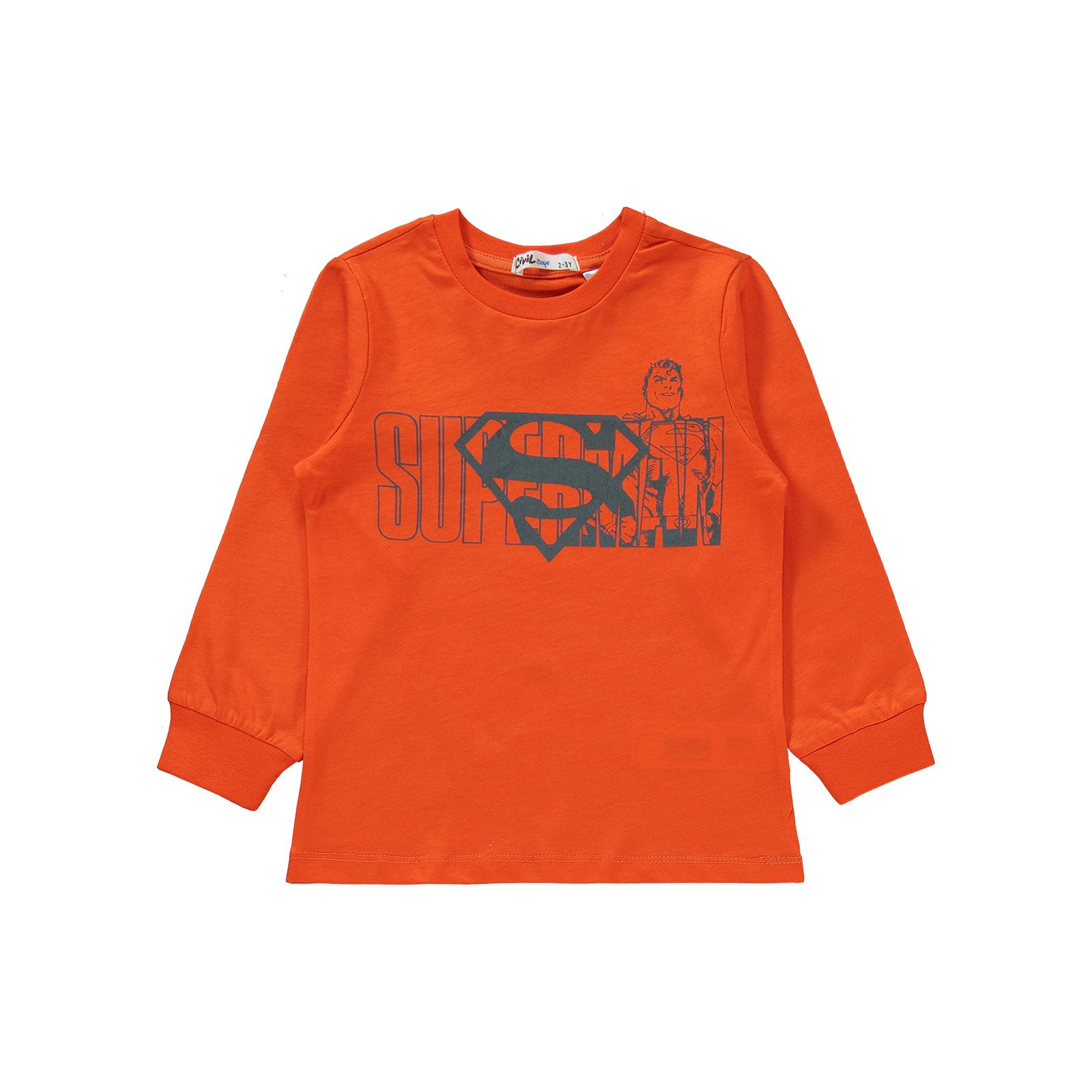 Superman Erkek Çocuk Pijama Takımı 2-5 Yaş Oranj