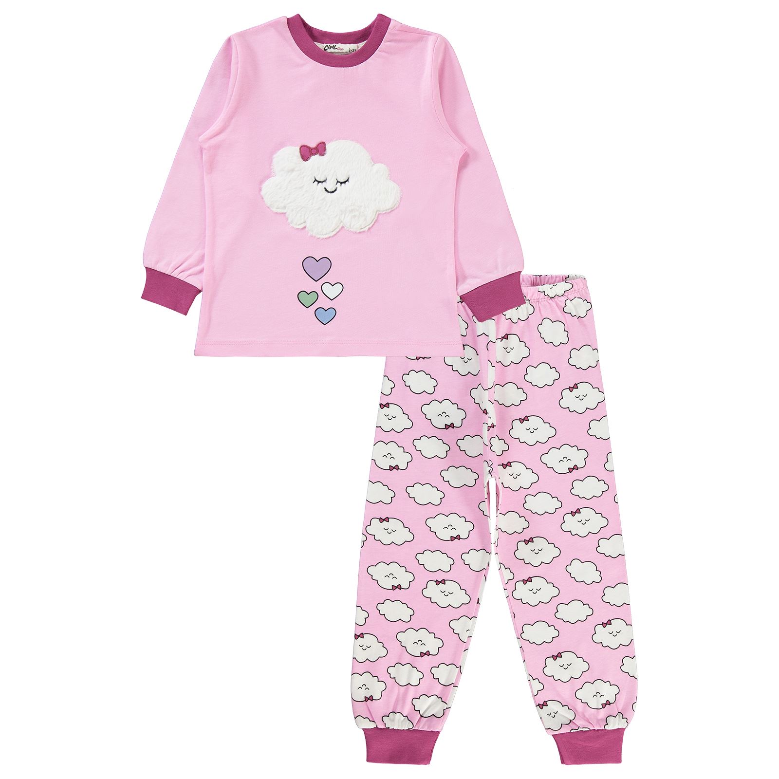 Civil Girls Kız Çocuk Pijama Takımı 2-5 Yaş Fondan Pembe