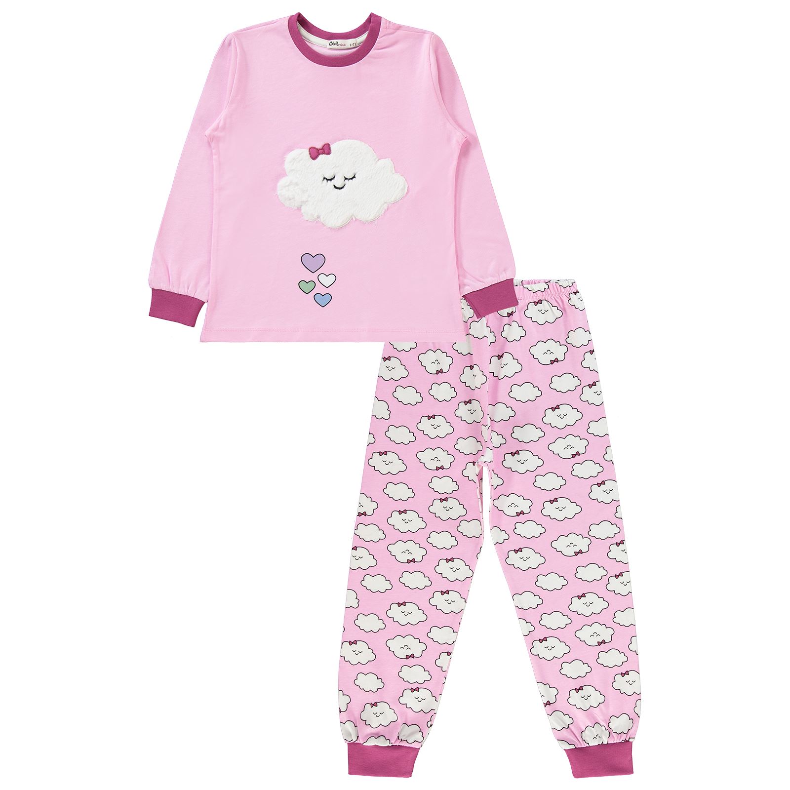 Civil Girls Kız Çocuk Pijama Takımı 6-9 Yaş Fondan Pembe