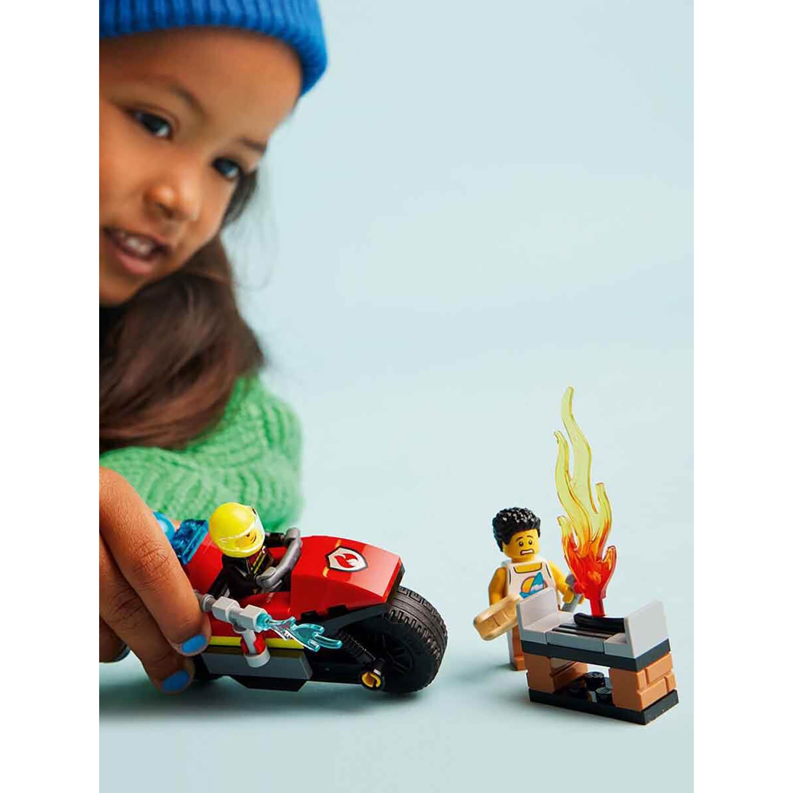 Lego City İtfaiye Kurtarma Motorsikleti Kırmızı