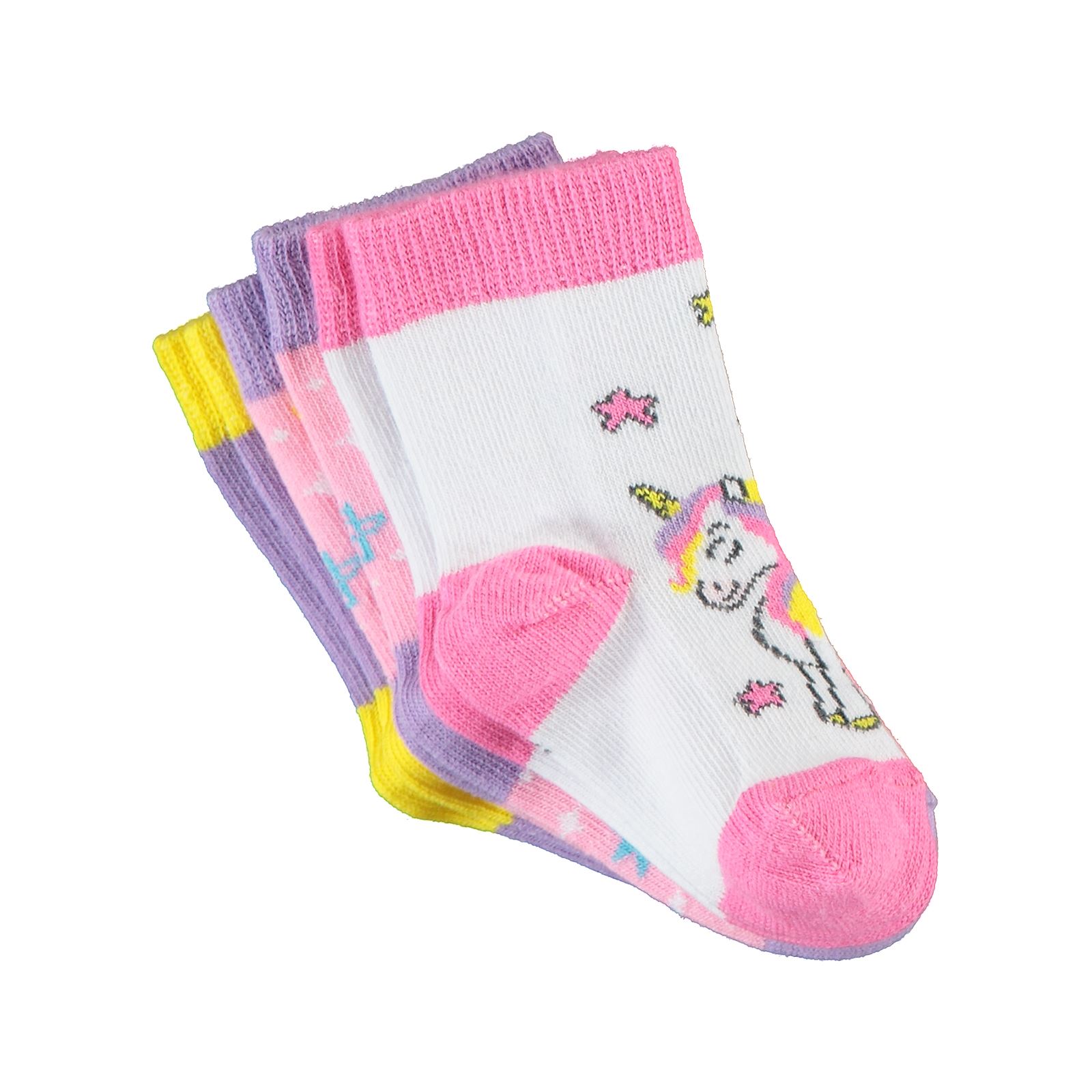 Civil Baby Kız Bebek 3'lü Çorap Set Pembe