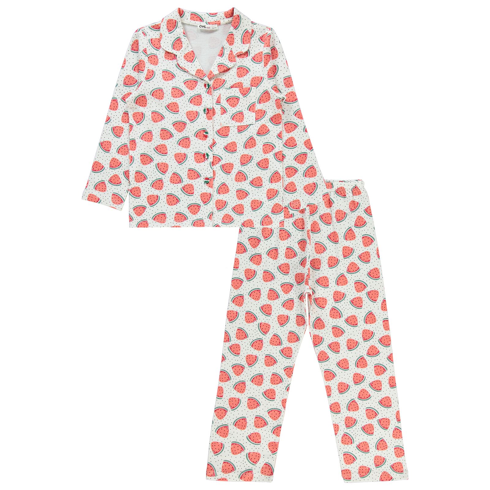 Civil Girls Kız Çocuk Pijama Takımı 10-13 Yaş Ekru
