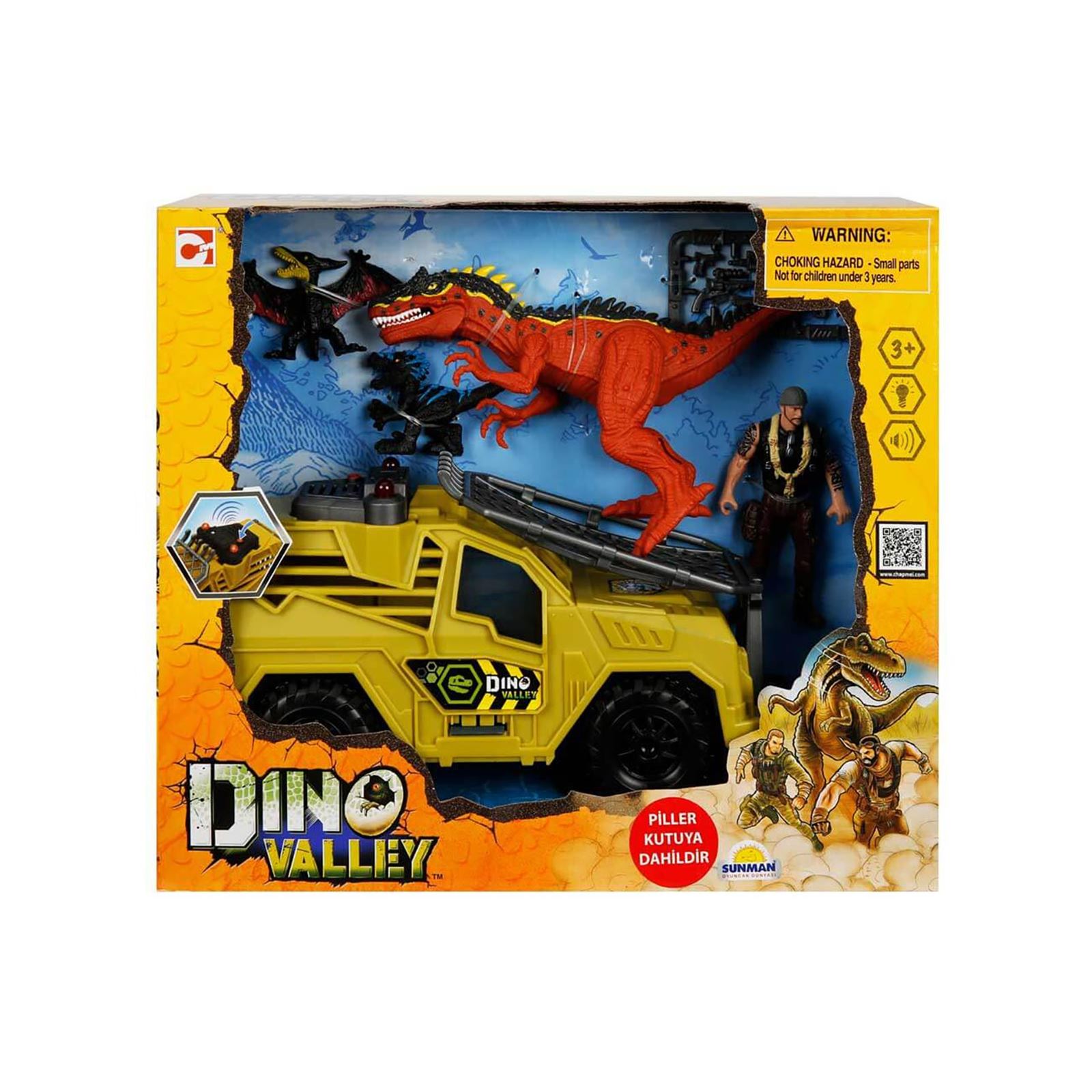 Sesli ve Işıklı Dino Valley Dinozor Avcısı Oyun Seti Hardal