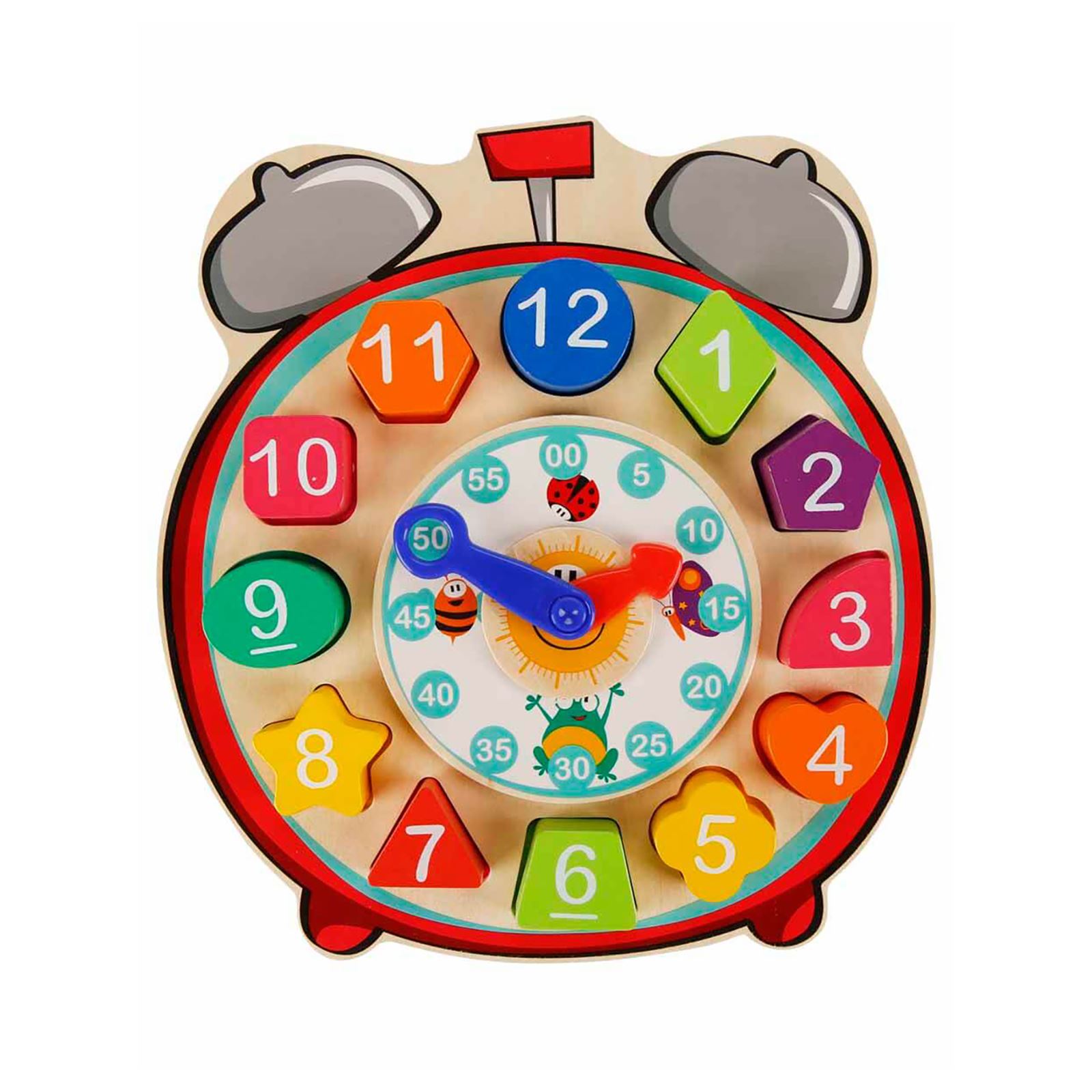 Woody Ahşap Bultak Saatleri Öğrenelim Oyunu 13 Parça Karışık Renkli