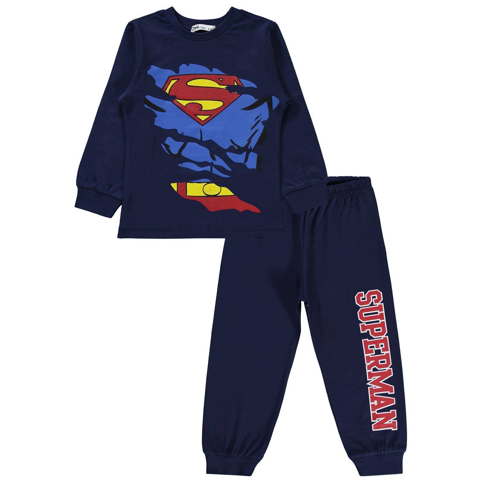 Superman Erkek Çocuk Pijama Takımı 2-5 Yaş Lacivert