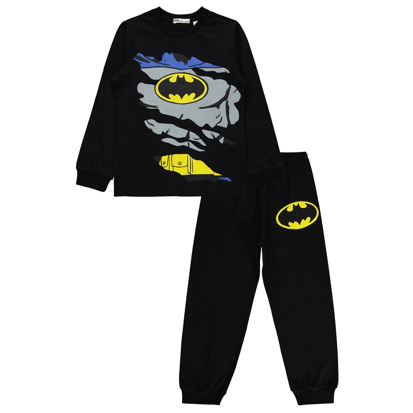 Batman Erkek Çocuk Pijama Takımı 6-9 Yaş Siyah