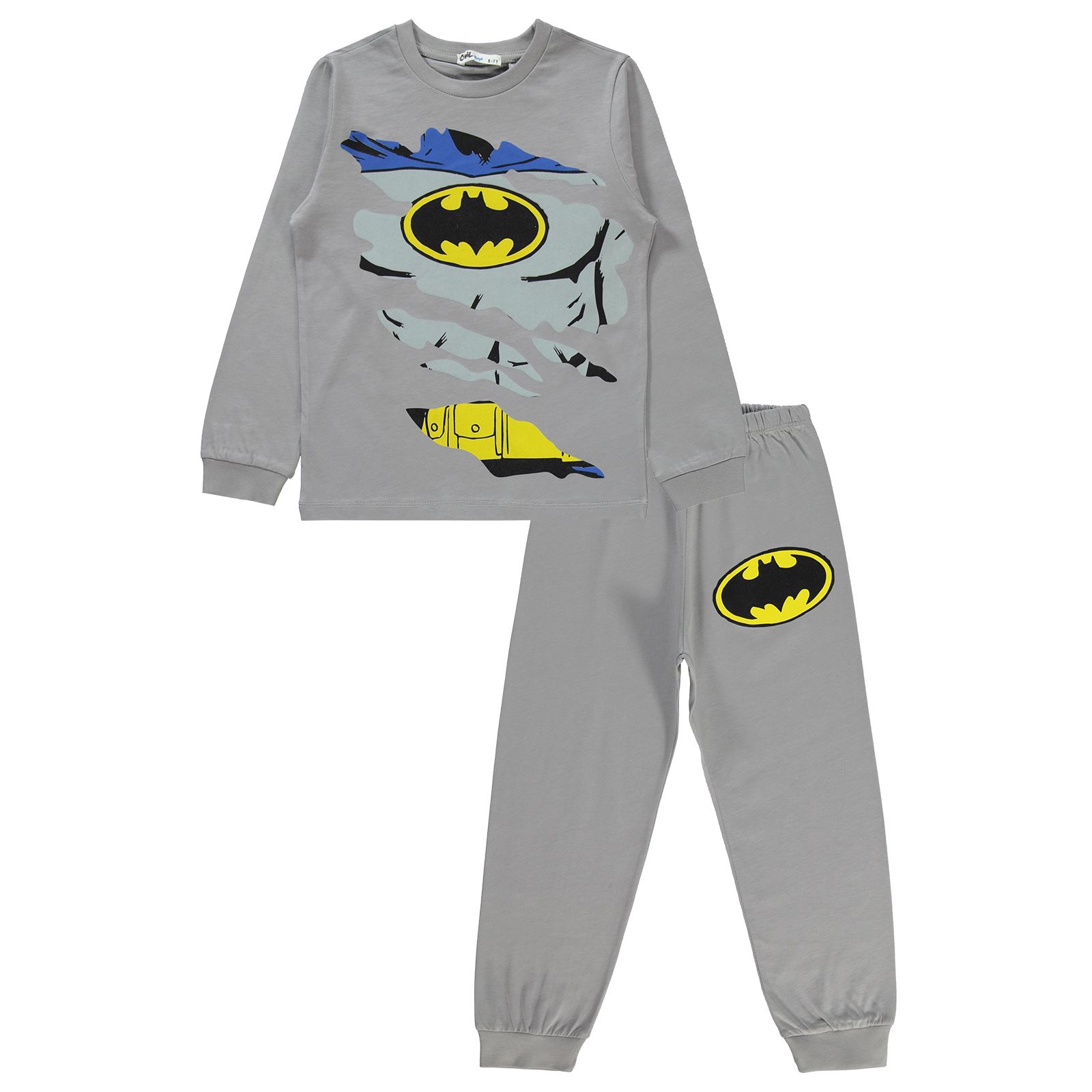 Batman Erkek Çocuk Pijama Takımı 10-13 Yaş Gri