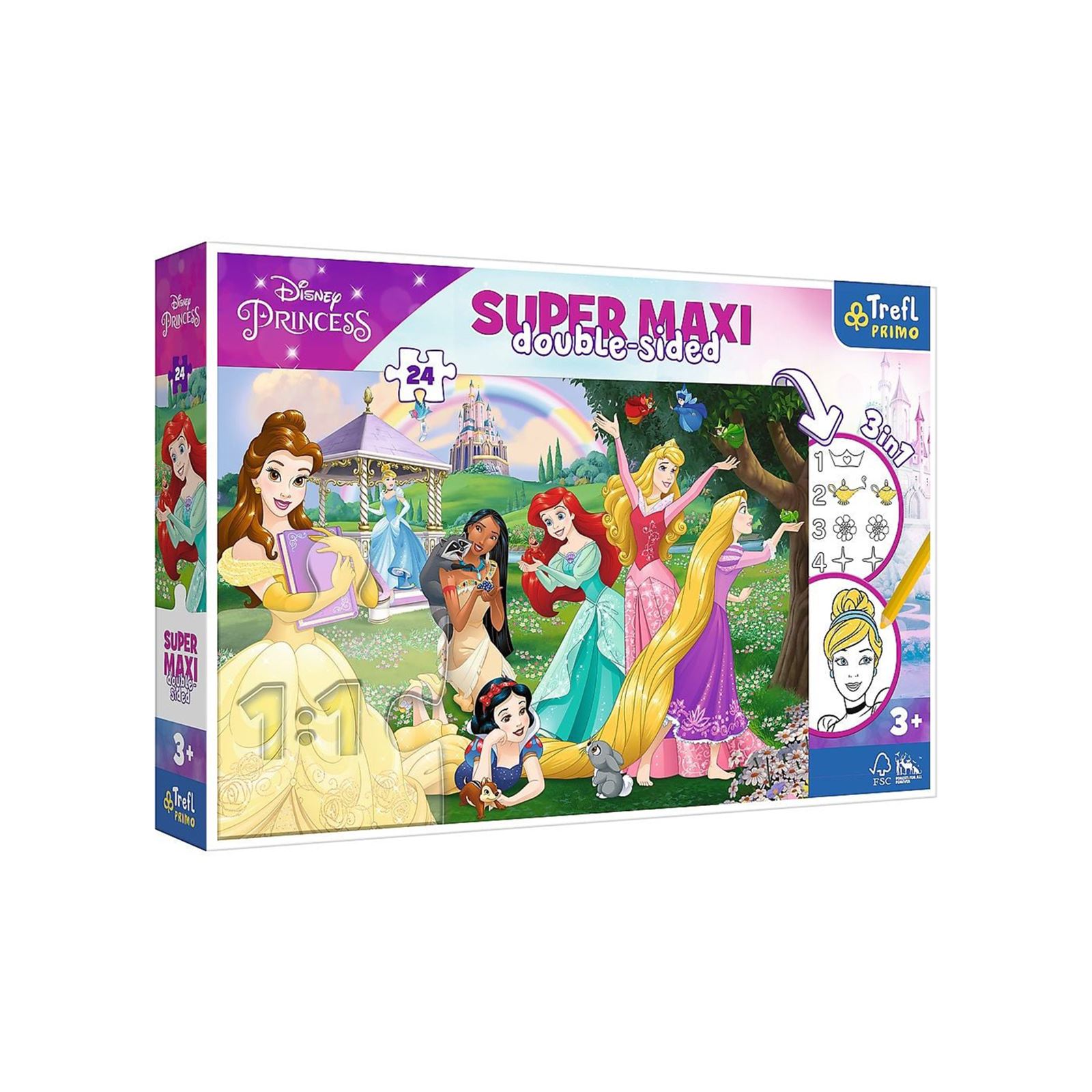 Vardem Süper Maxi Princess 3 İn 1 24 Parça Puzzle Standart