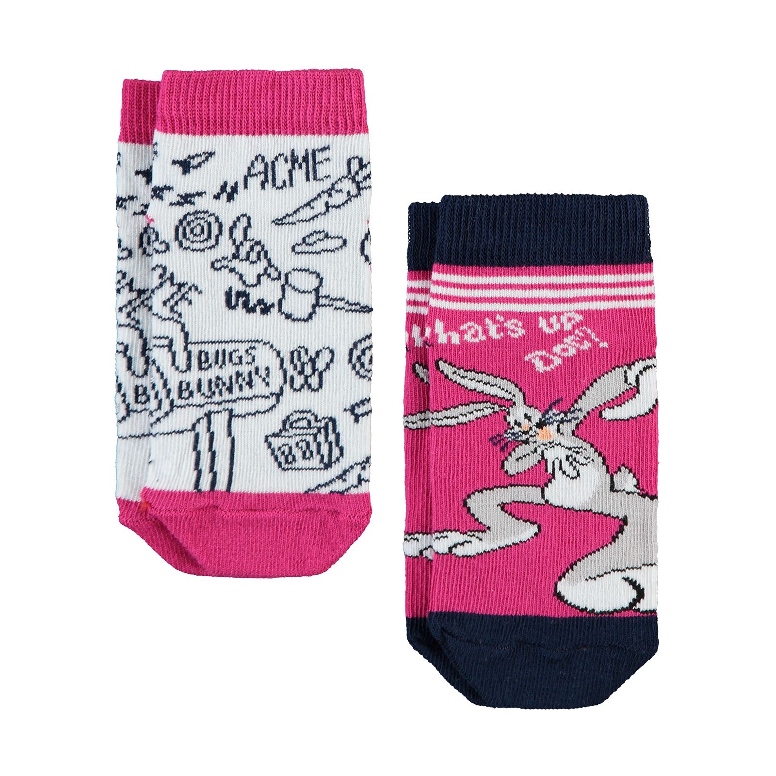 Bugs Bunny Kız Çocuk Patik Çorap 2-12 Yaş Pembe