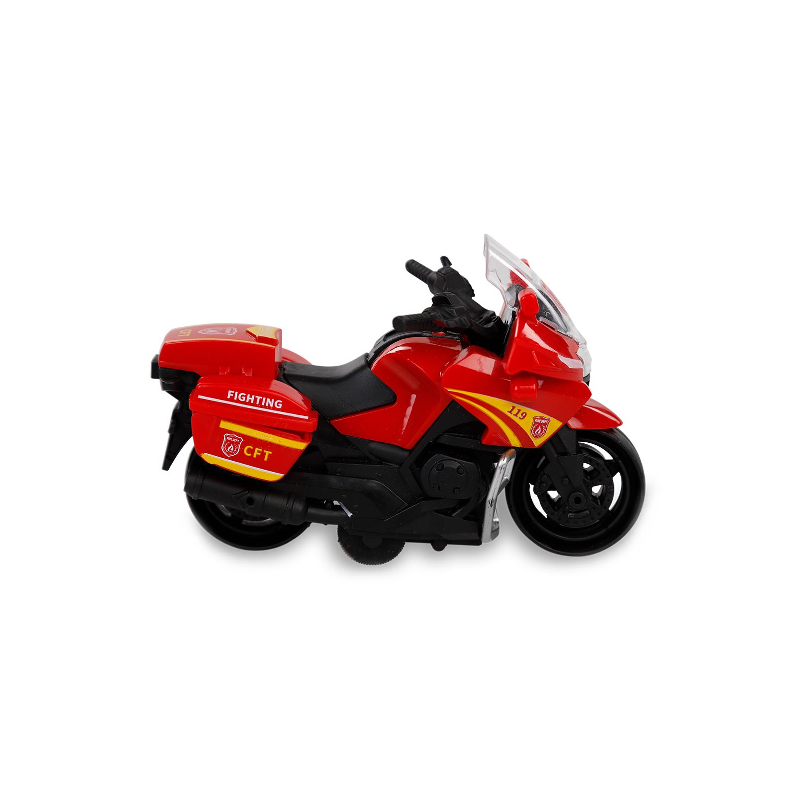 Vardem Sürtmeli Mini Cool İtfaiye Motosikleti Kırmızı