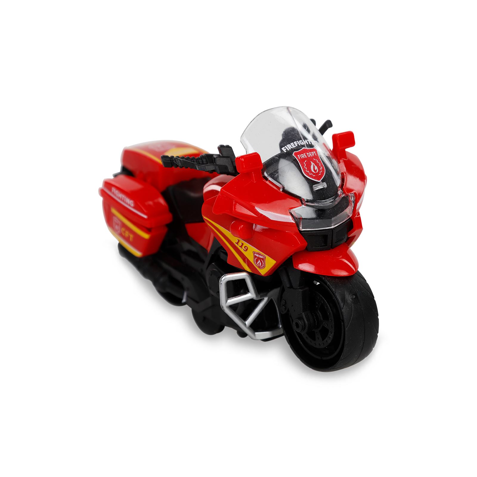 Vardem Sürtmeli Mini Cool İtfaiye Motosikleti Kırmızı