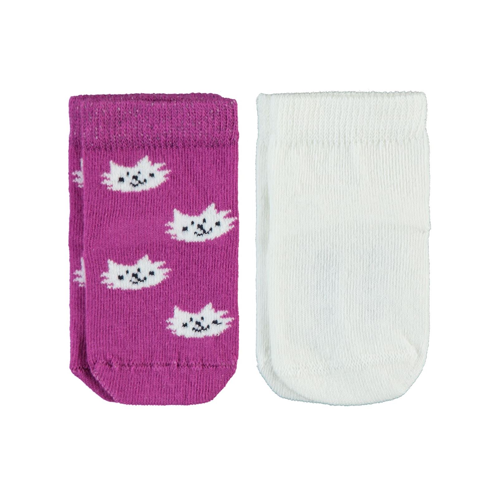 Civil Baby Kız Bebek Çorap Set 6-18 Ay Beyaz-Mor