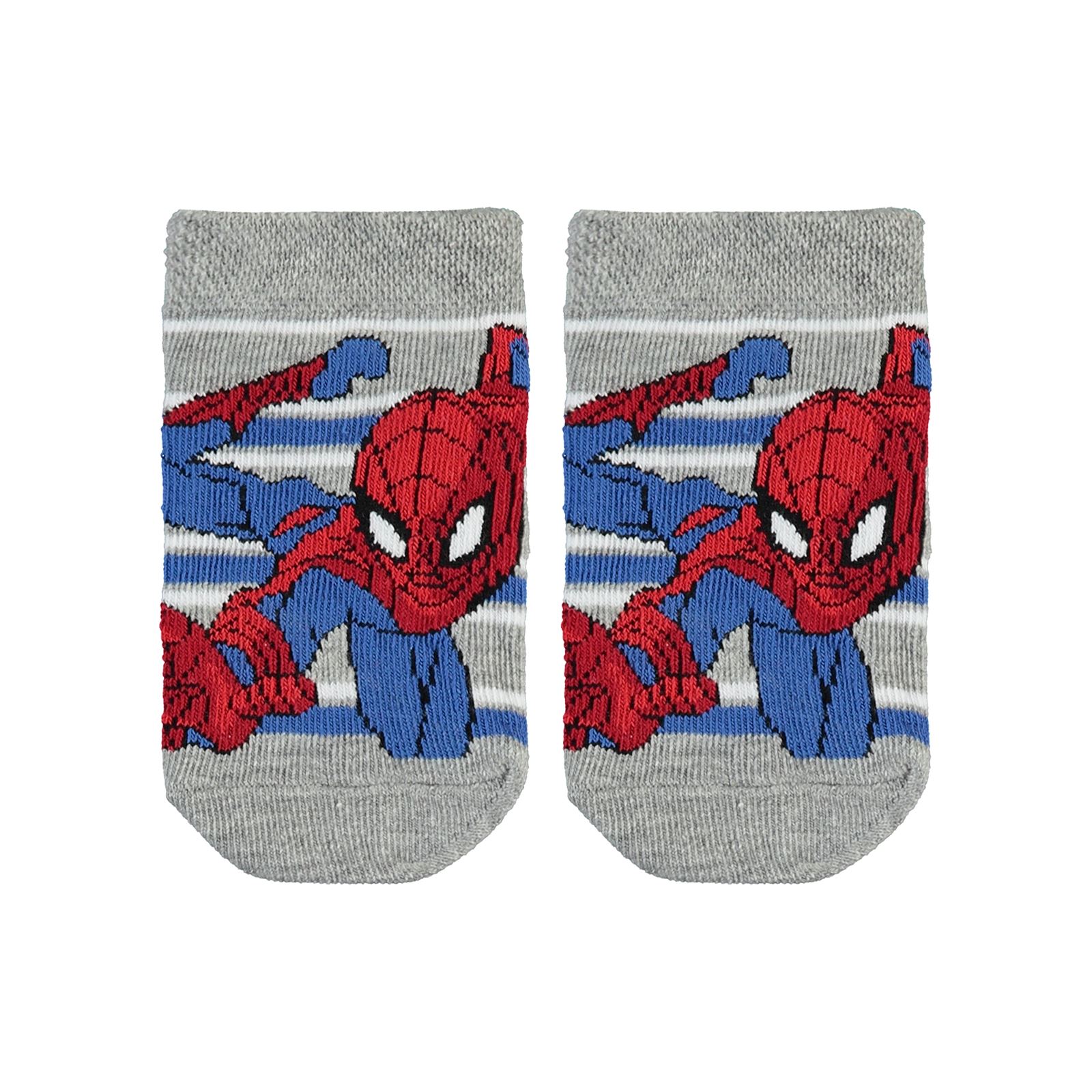 Spiderman Erkek Çocuk Çorap 3-11 Yaş Gri